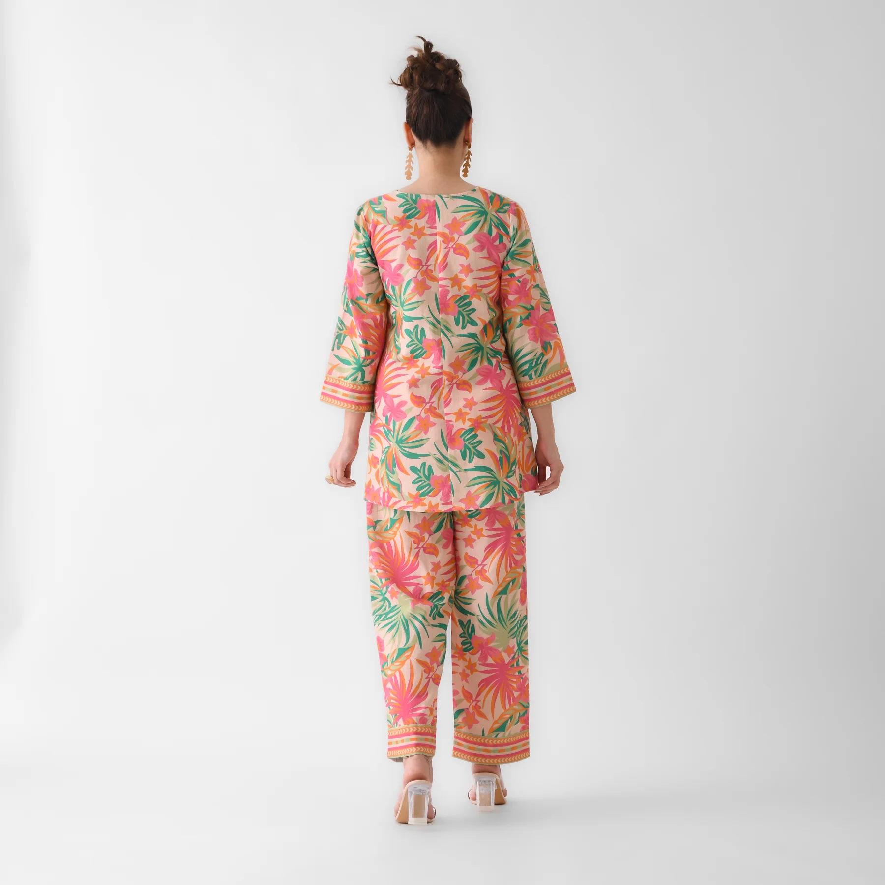 Peach Tropical Cotton Co-ord Set - Image 7