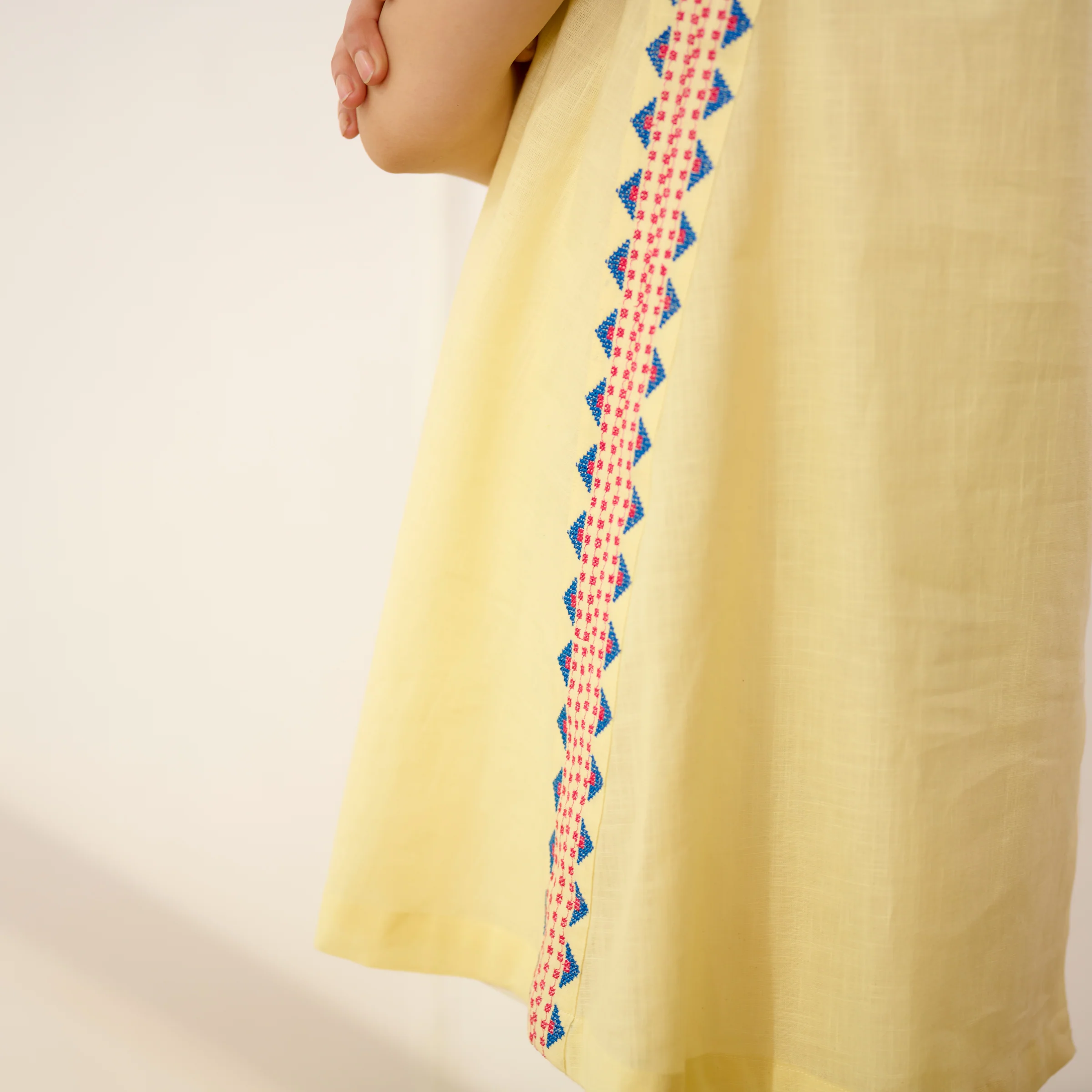 Pehar Statement Embroidered Cotton Co-ord Set - Mango Yellow - Image 6