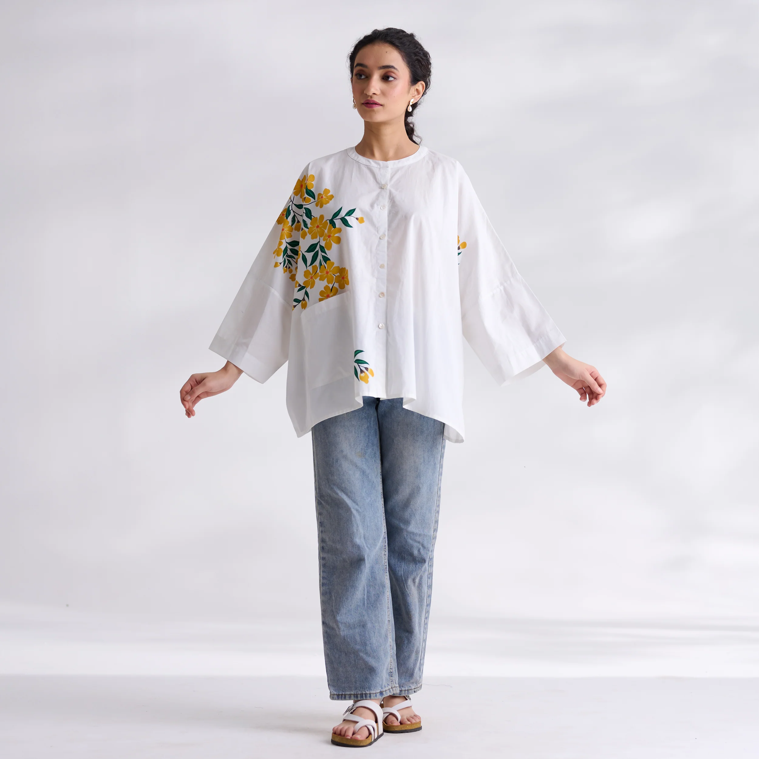 Petals on Cloud Cotton Shirt - Yellow - Image 6