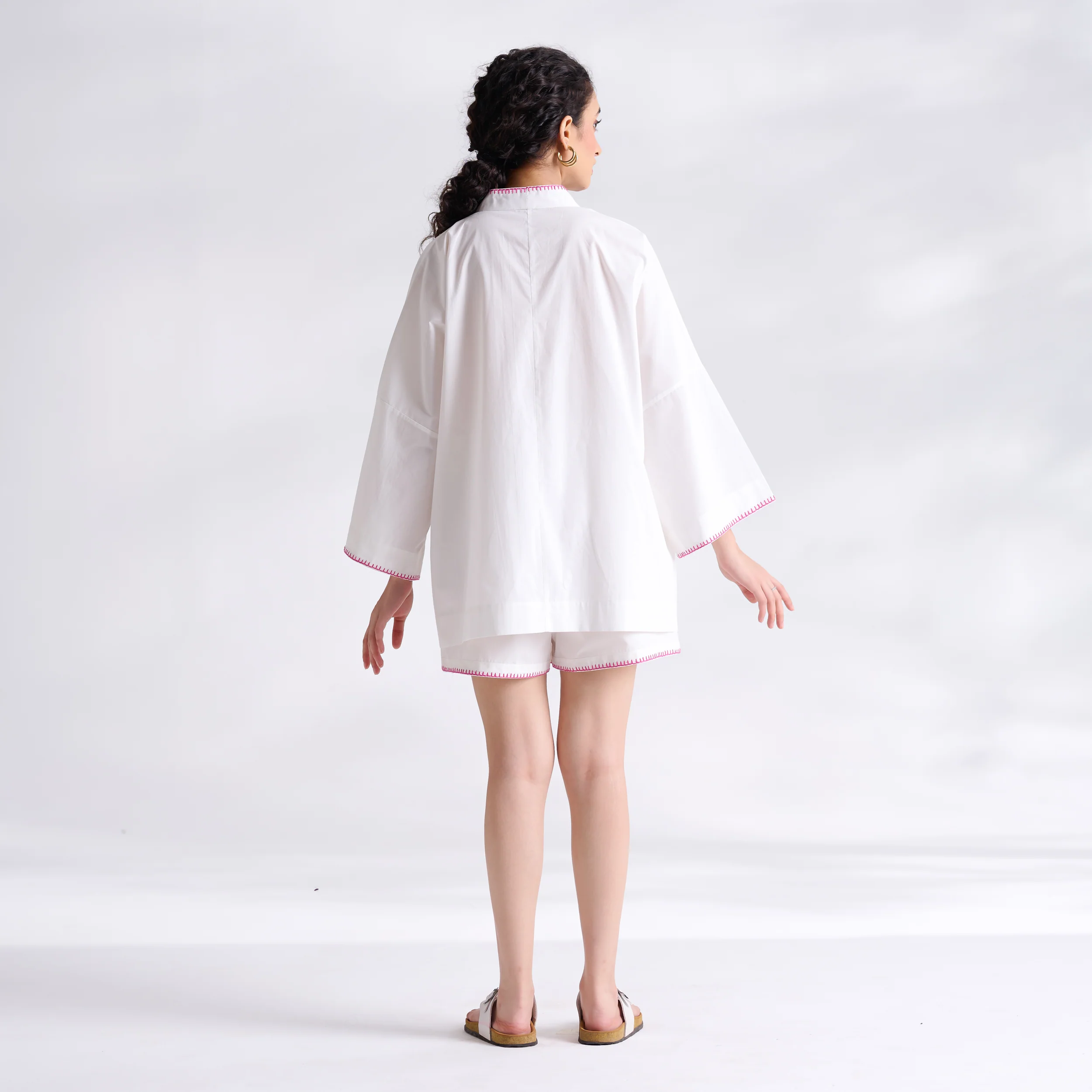 Petals on Cloud Embroidered Co-ord Set - Pink - Image 6