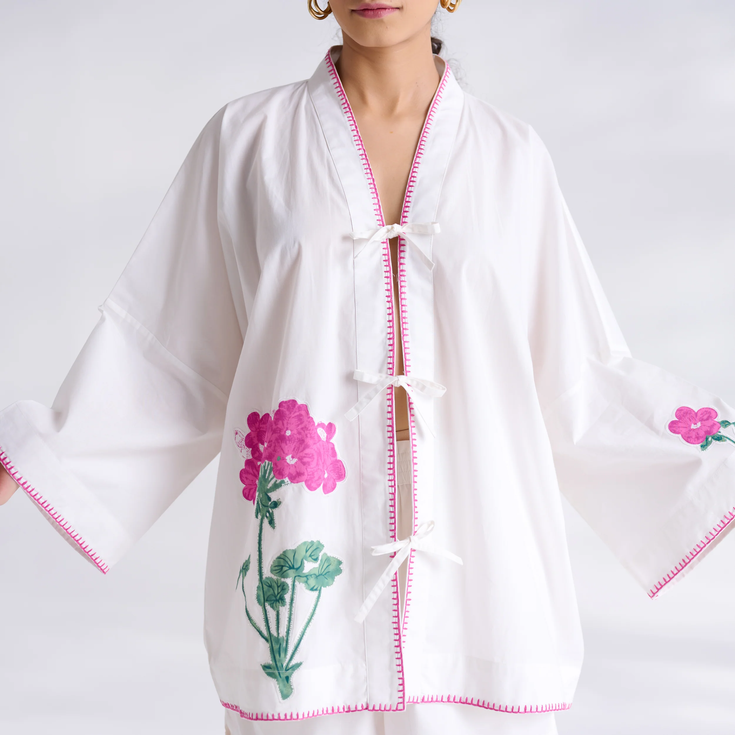 Petals on Cloud Embroidered Co-ord Set - Pink - Image 7