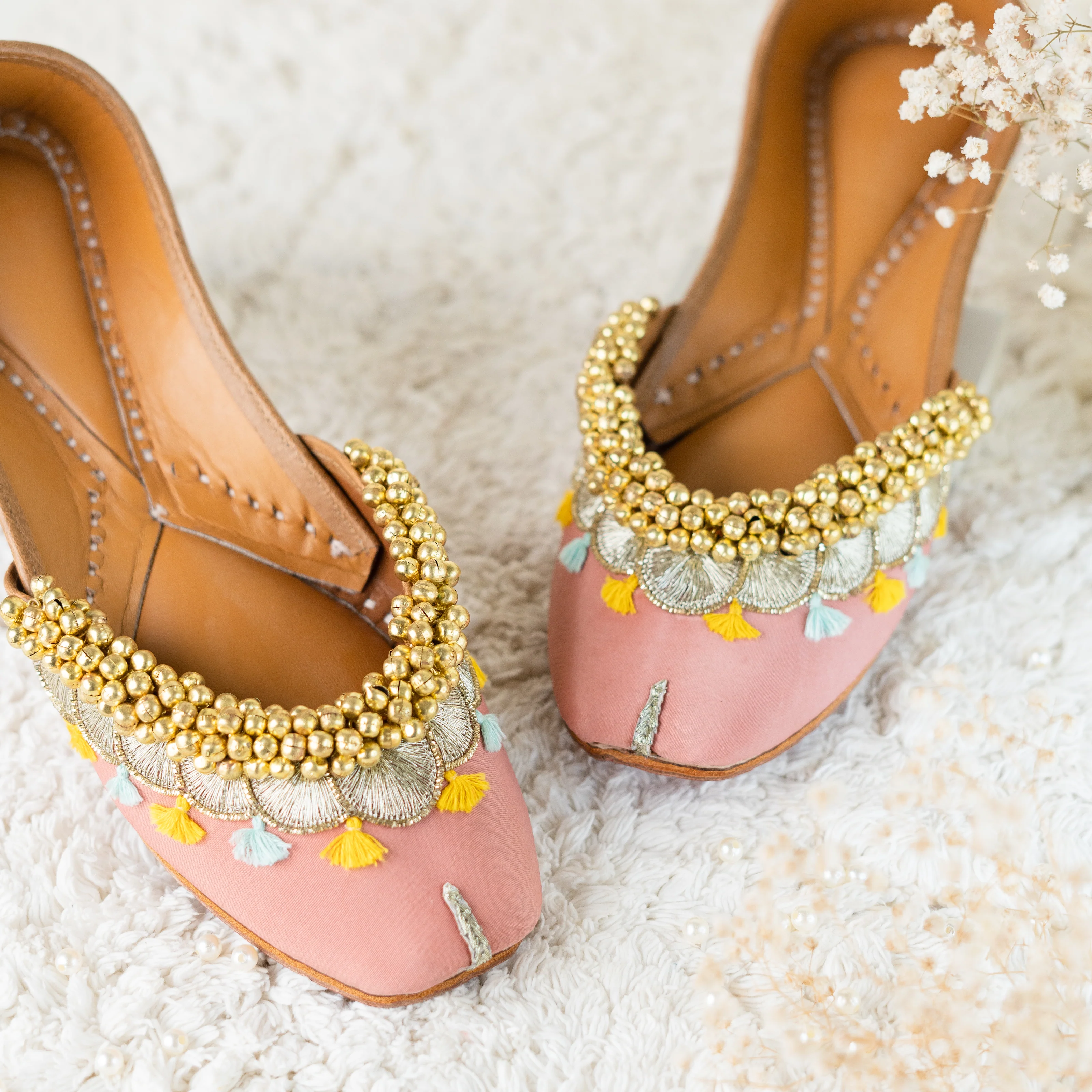 Pink Embroidered Ghungroo Jutti - Image 4