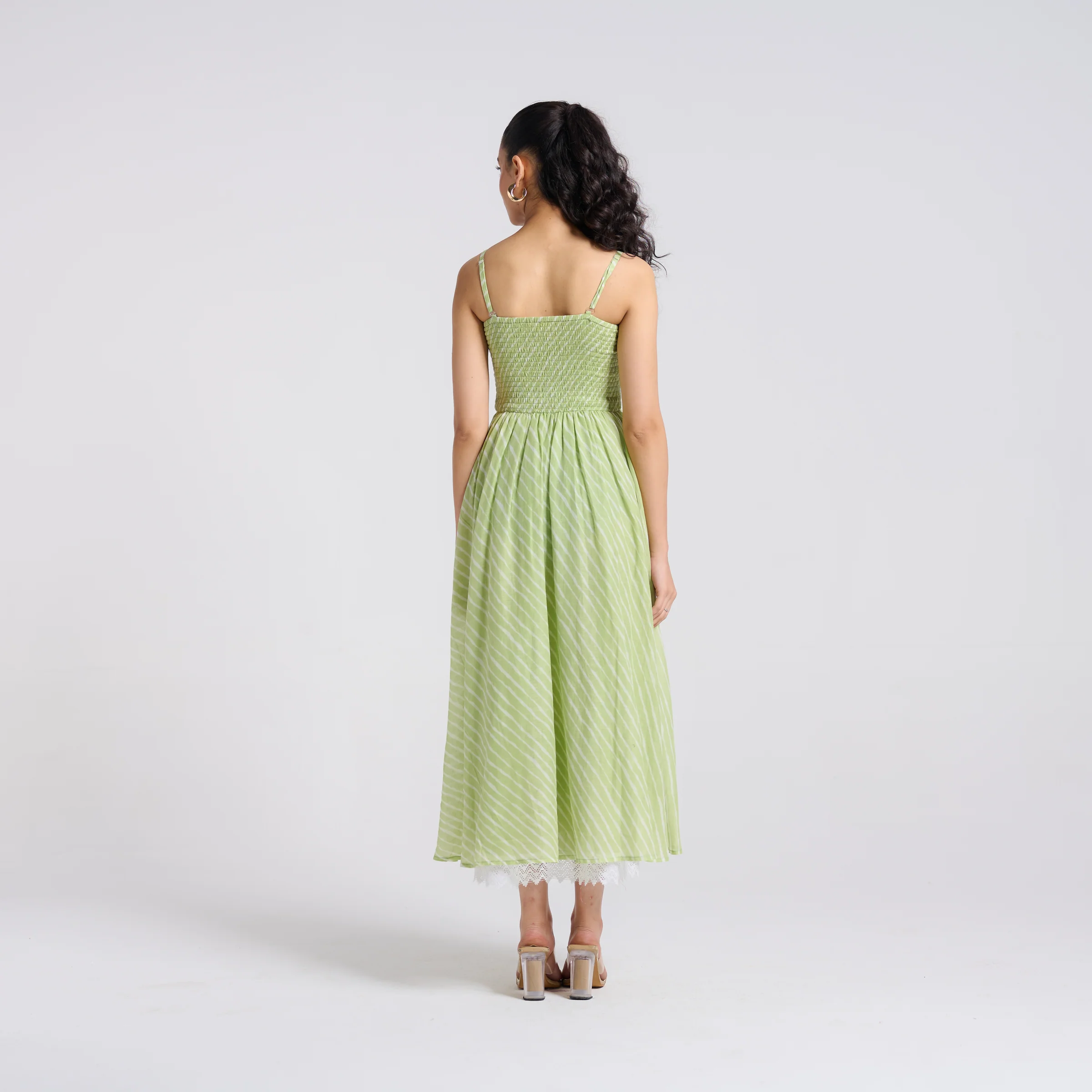 Pistachio Leheriya Mulmul Dress - Image 6