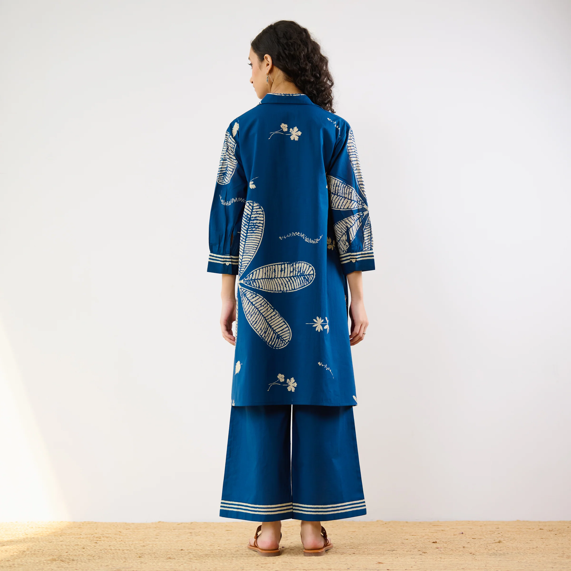 Plumeria Cotton Co-ord Set - Indigo - Image 7