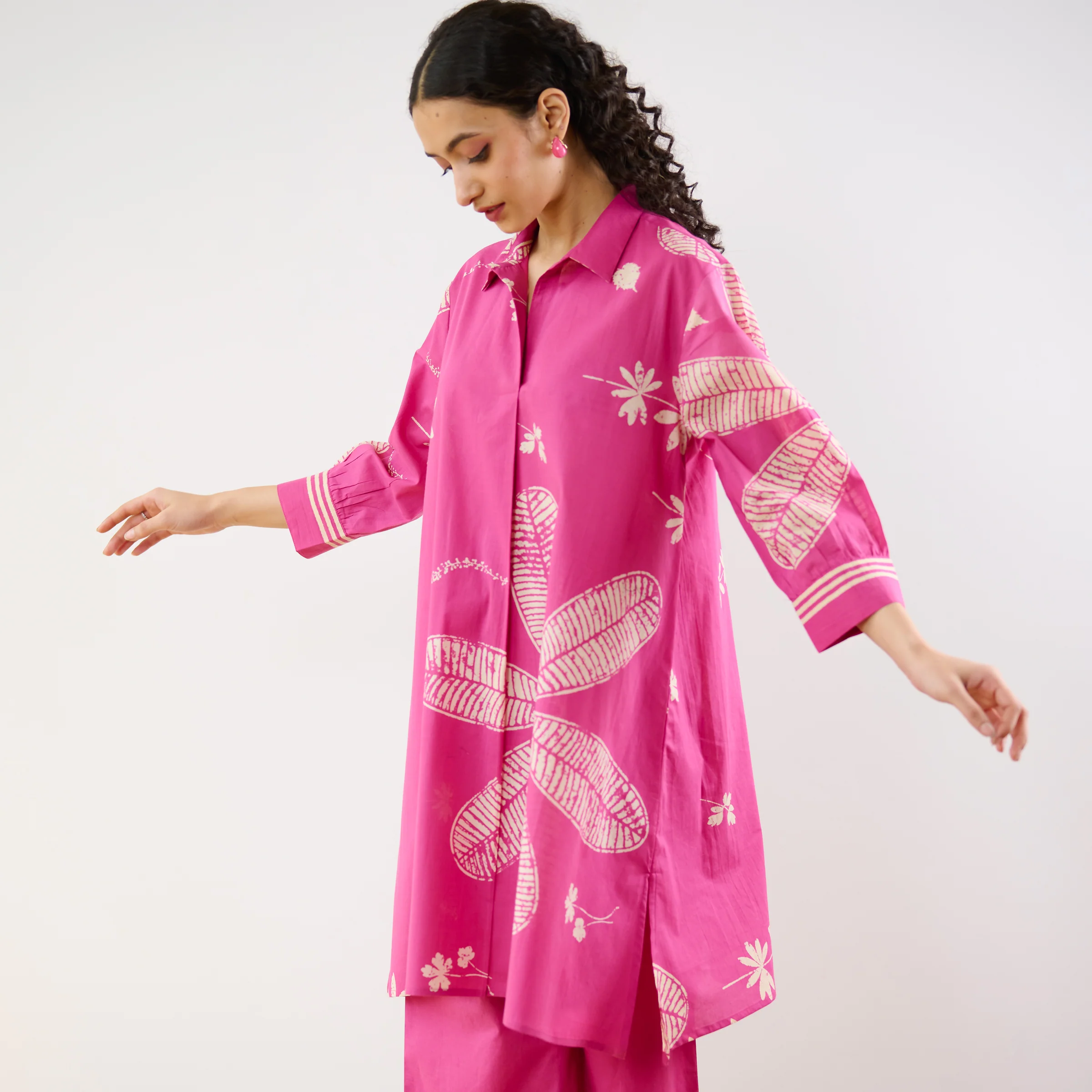 Plumeria Cotton Co-ord Set - Pink - Image 5