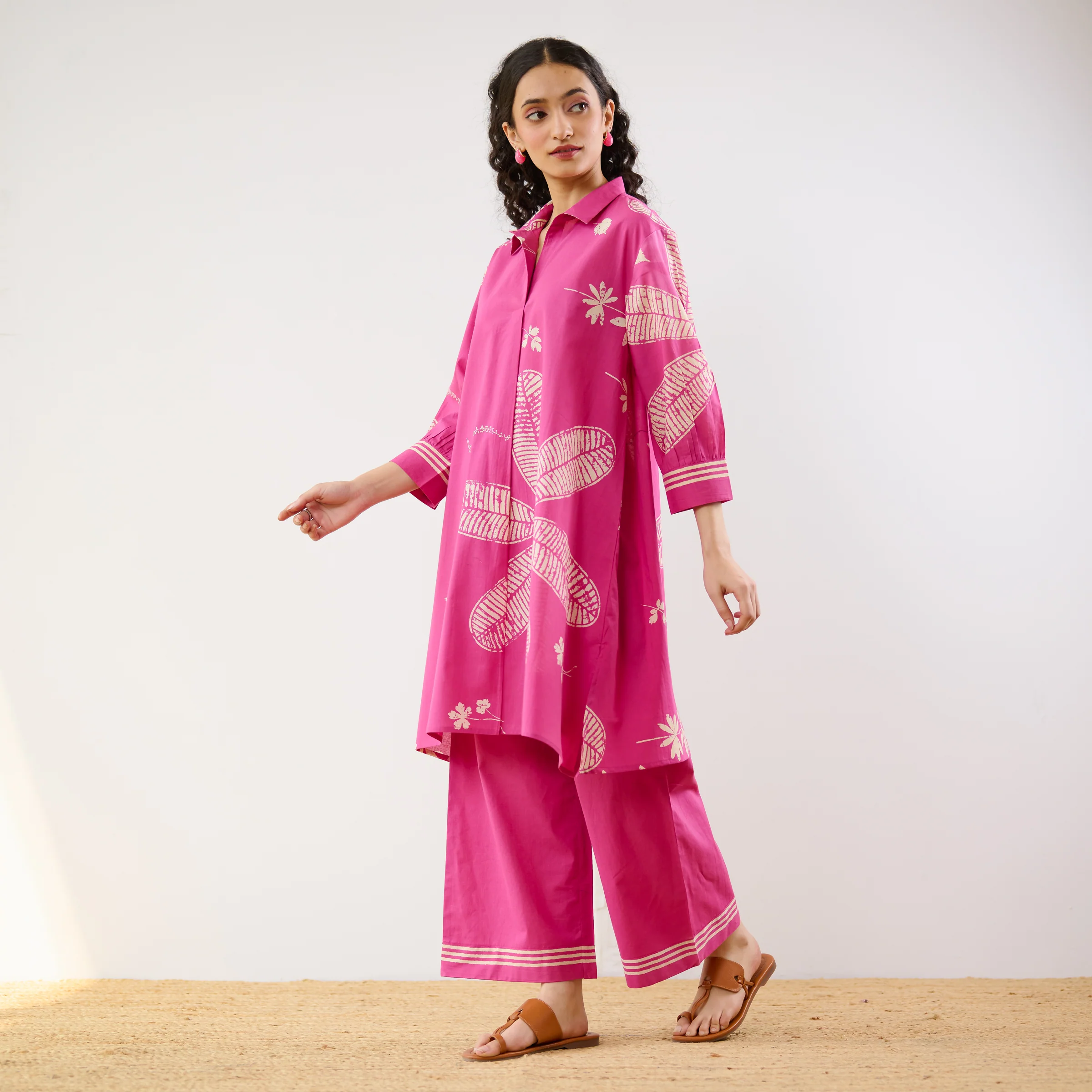Plumeria Cotton Co-ord Set - Pink - Image 6
