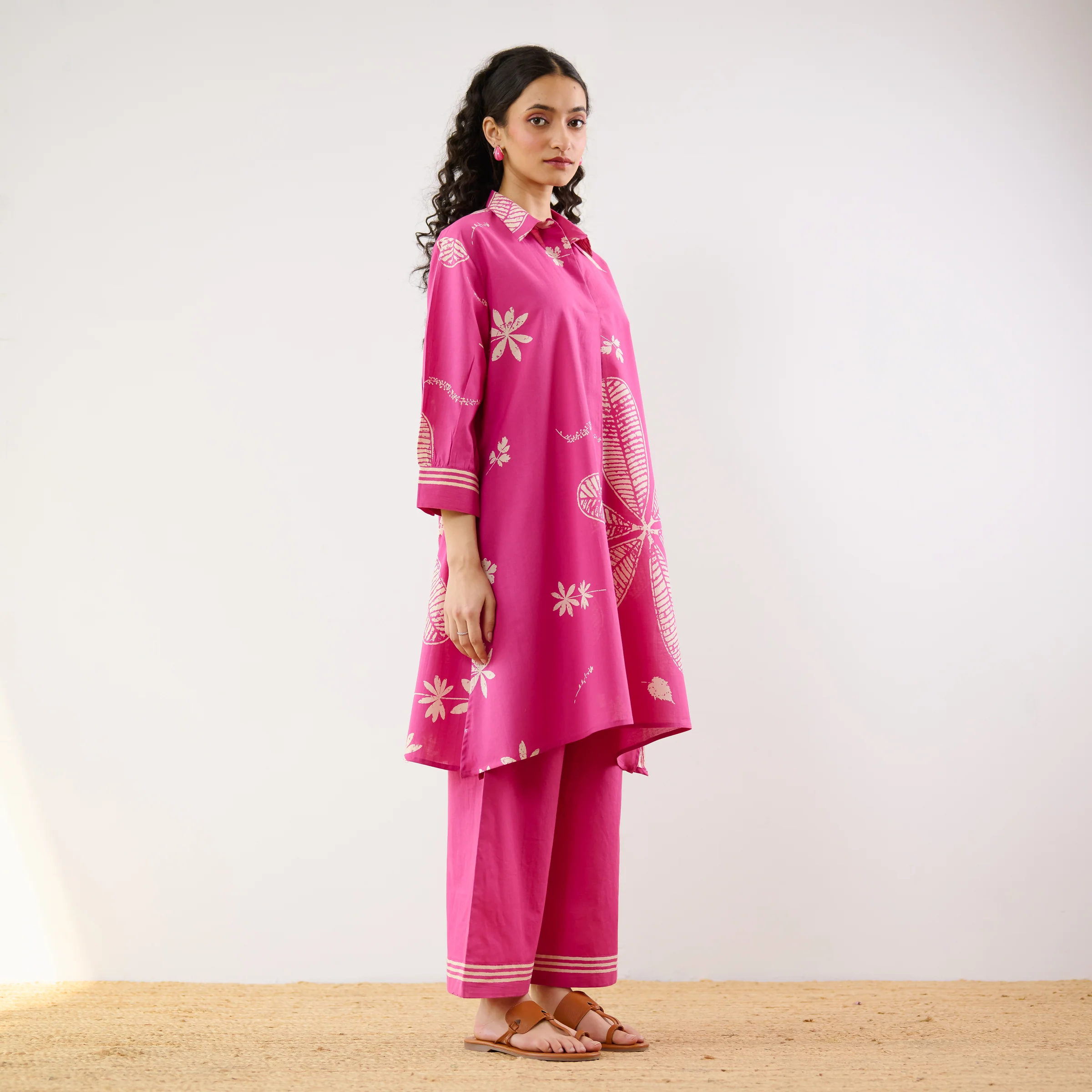 Plumeria Cotton Co-ord Set - Pink - Image 7
