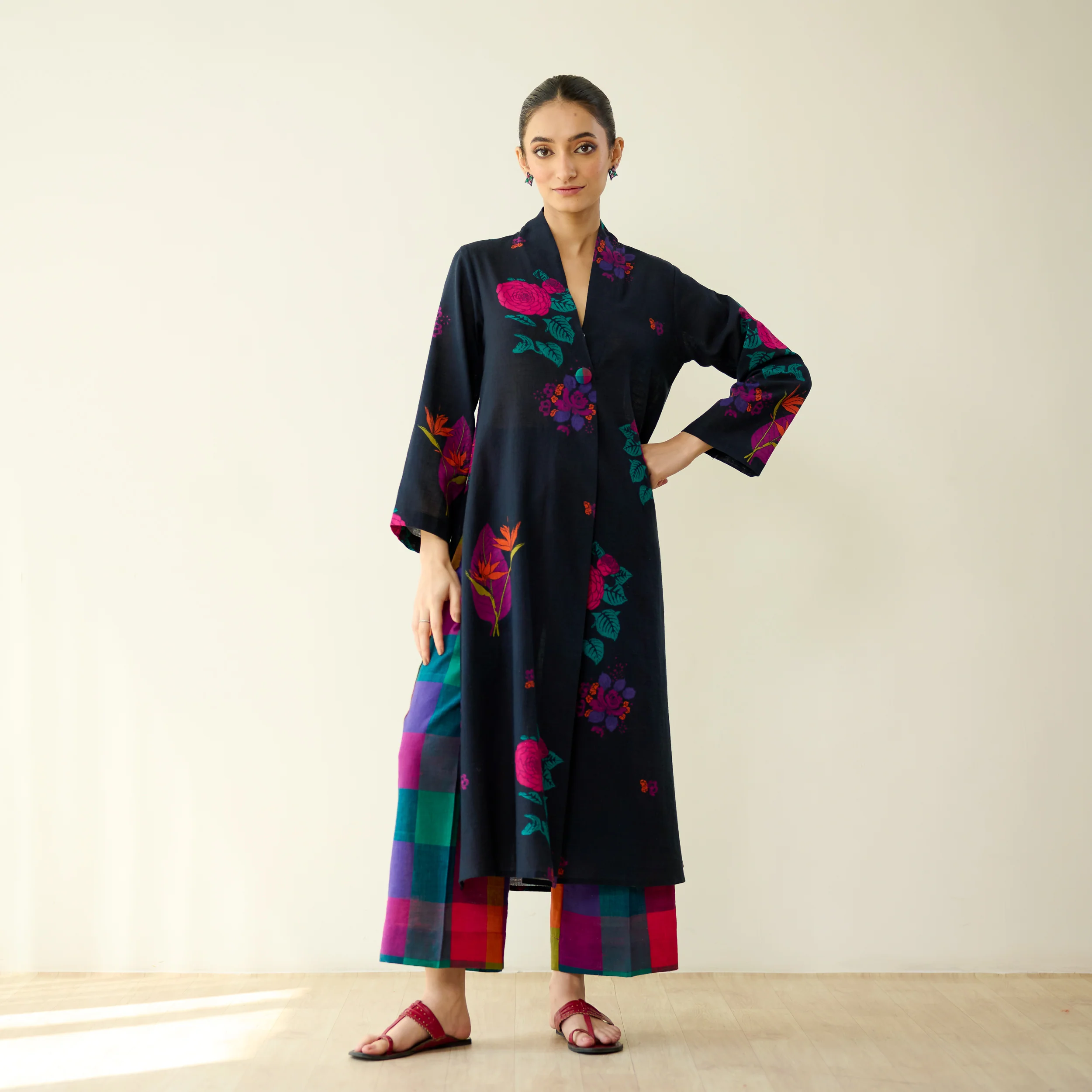 Potpourri Pure Slub Cotton Kurta Set - Black - Image 10