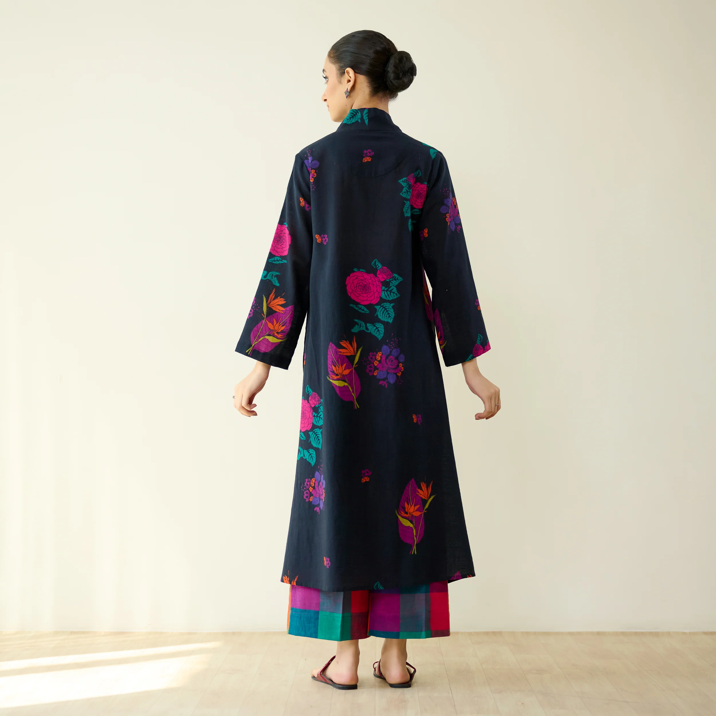 Potpourri Pure Slub Cotton Kurta Set - Black - Image 8