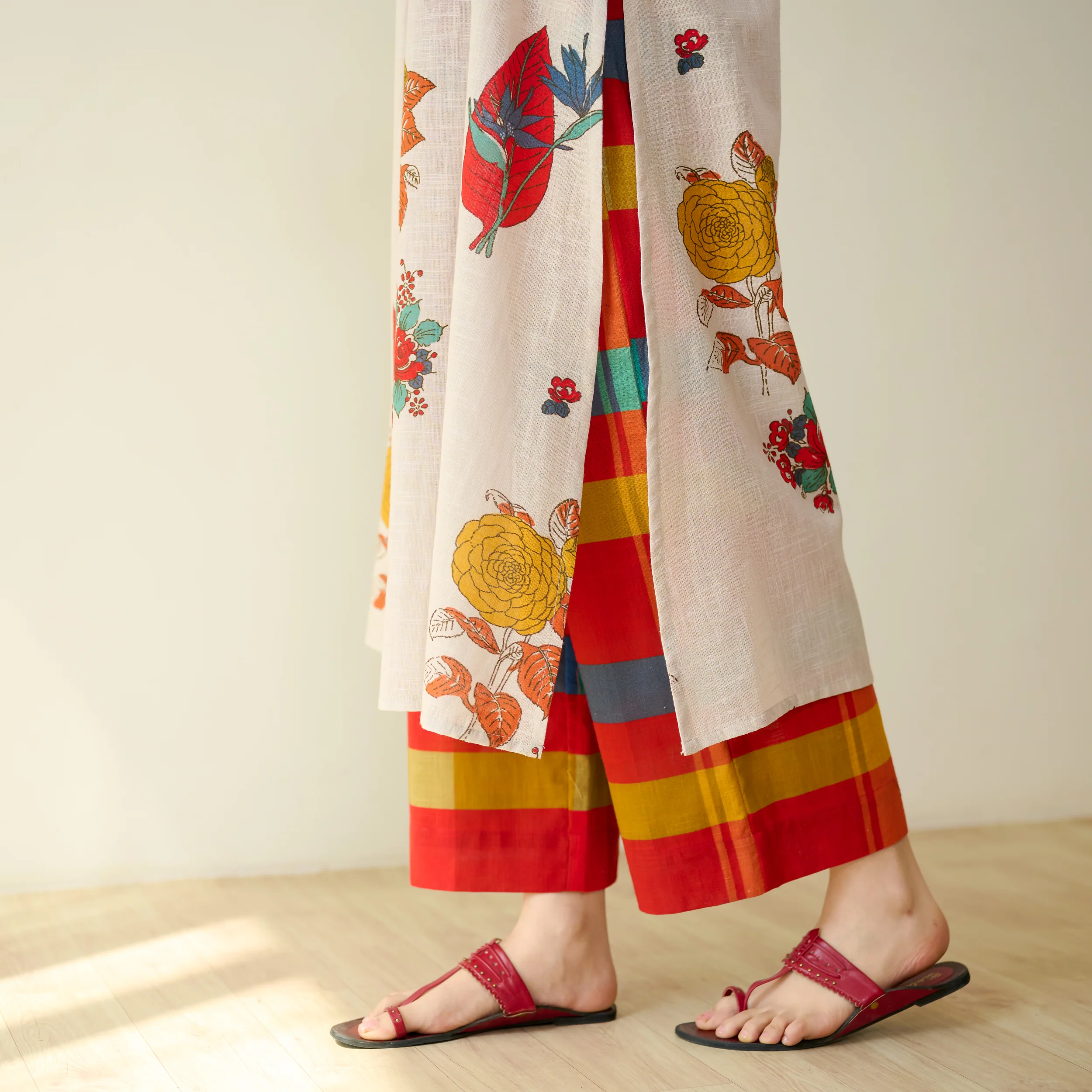 Potpourri Pure Slub Cotton Kurta Set - Off White - Image 3