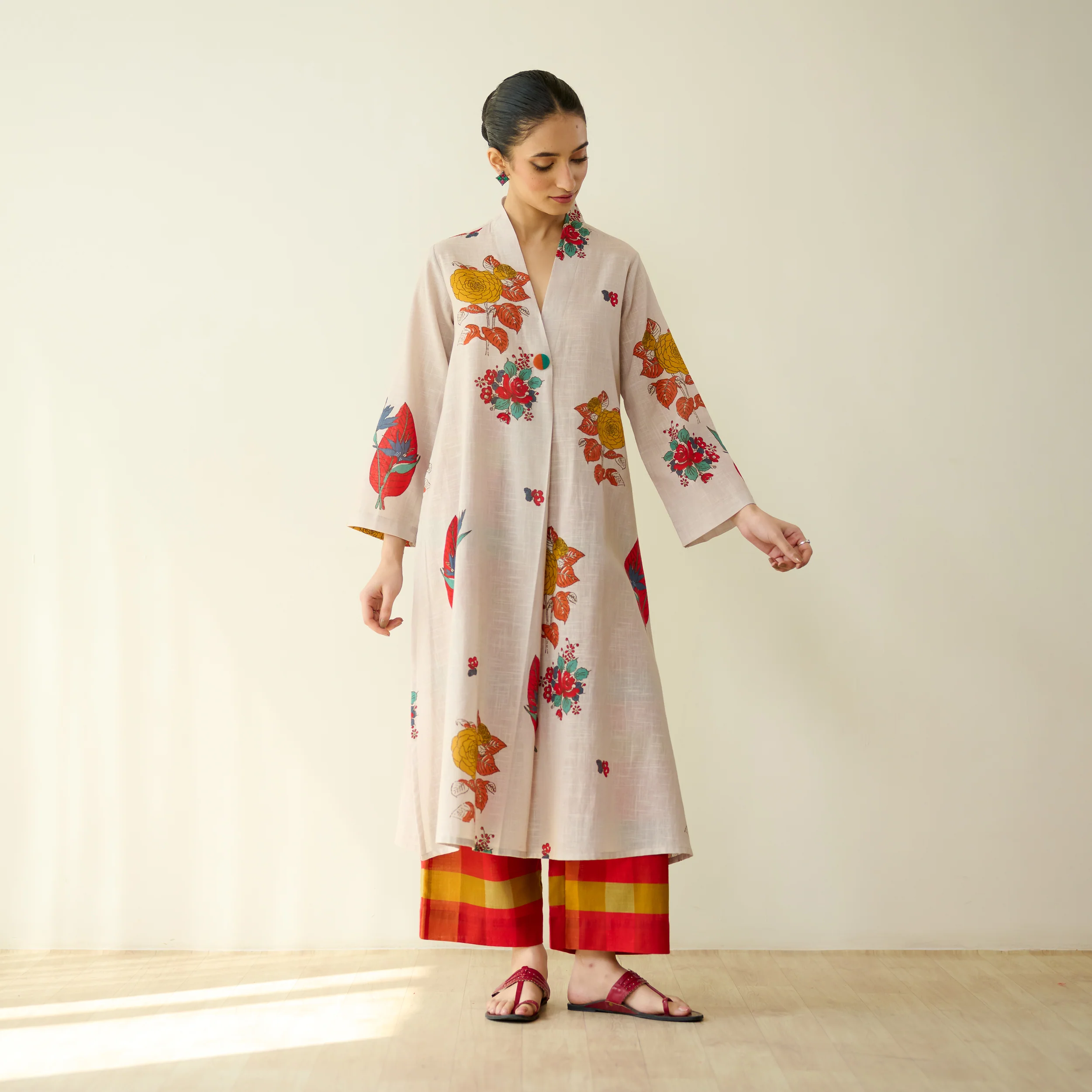 Potpourri Pure Slub Cotton Kurta Set - Off White - Image 4