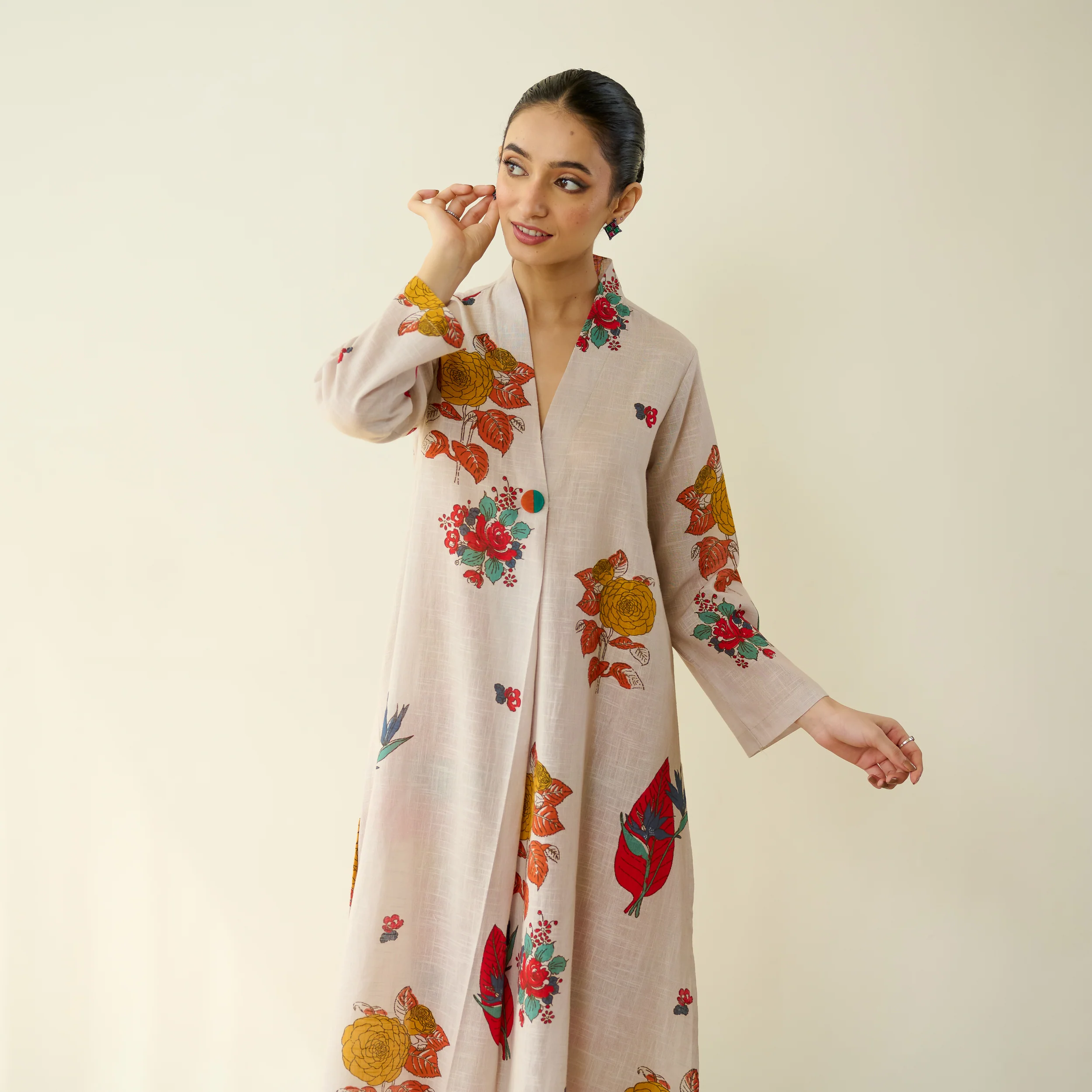 Potpourri Pure Slub Cotton Kurta Set - Off White - Image 5
