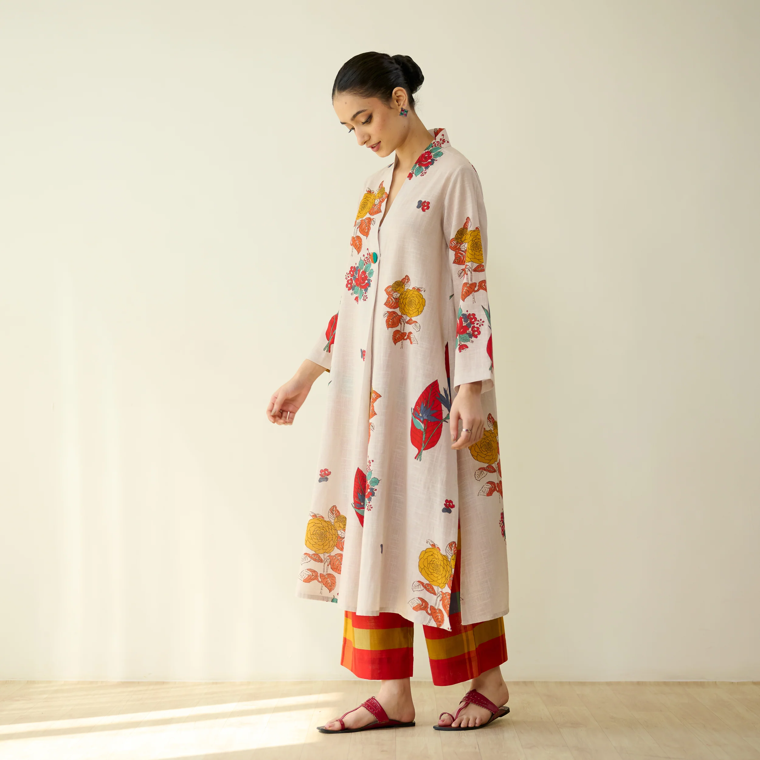 Potpourri Pure Slub Cotton Kurta Set - Off White - Image 6