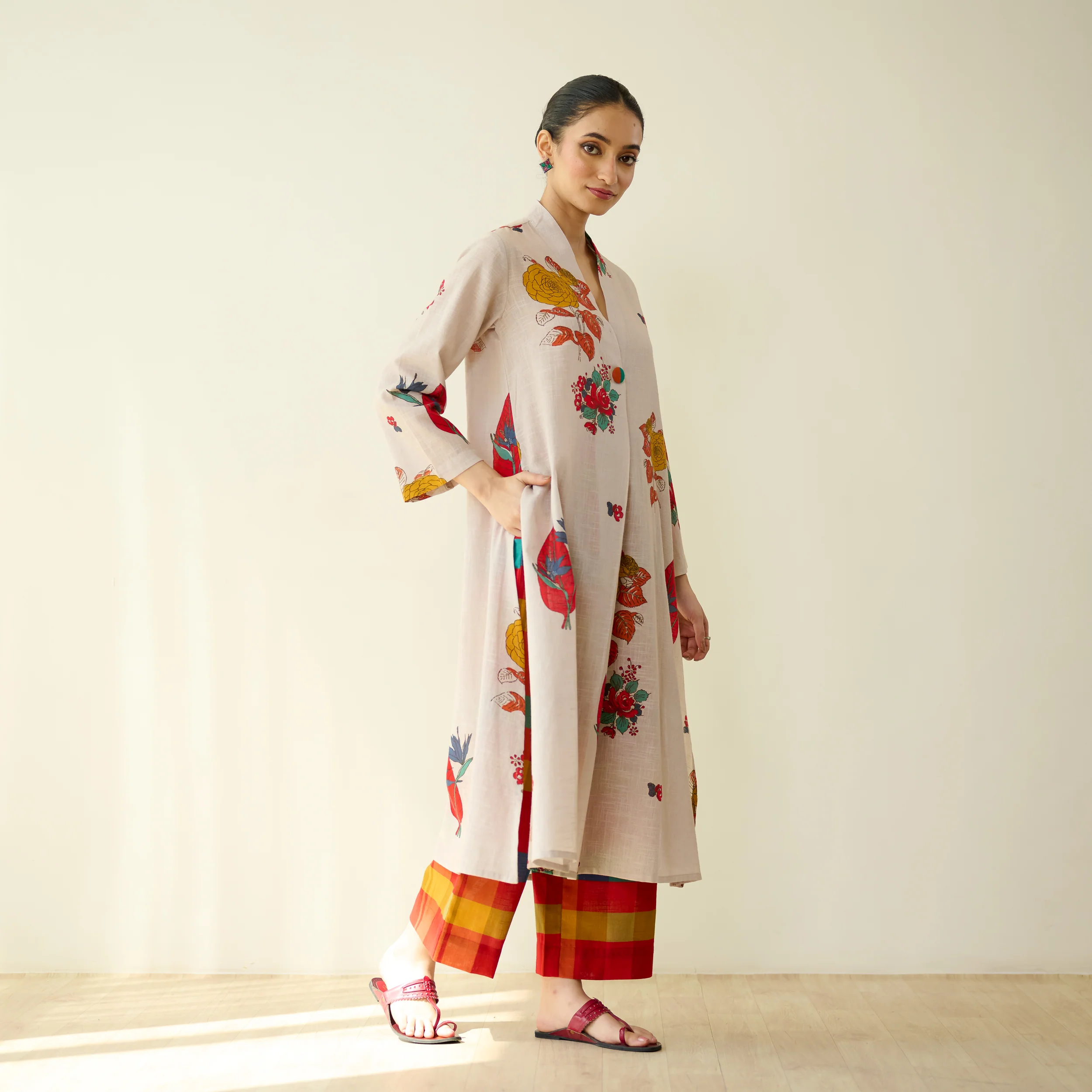 Potpourri Pure Slub Cotton Kurta Set - Off White - Image 7