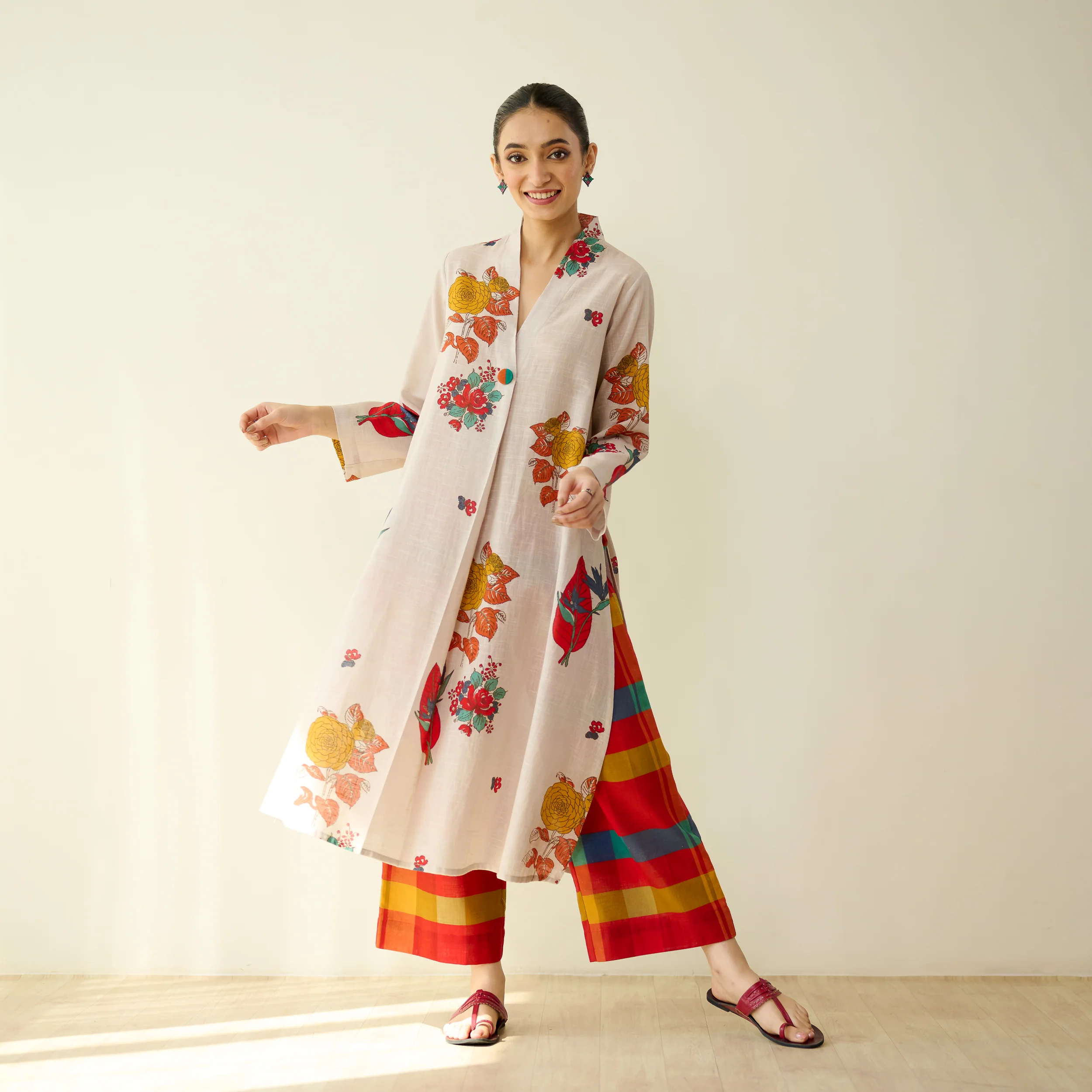 Potpourri Pure Slub Cotton Kurta Set - Off White - Image 8