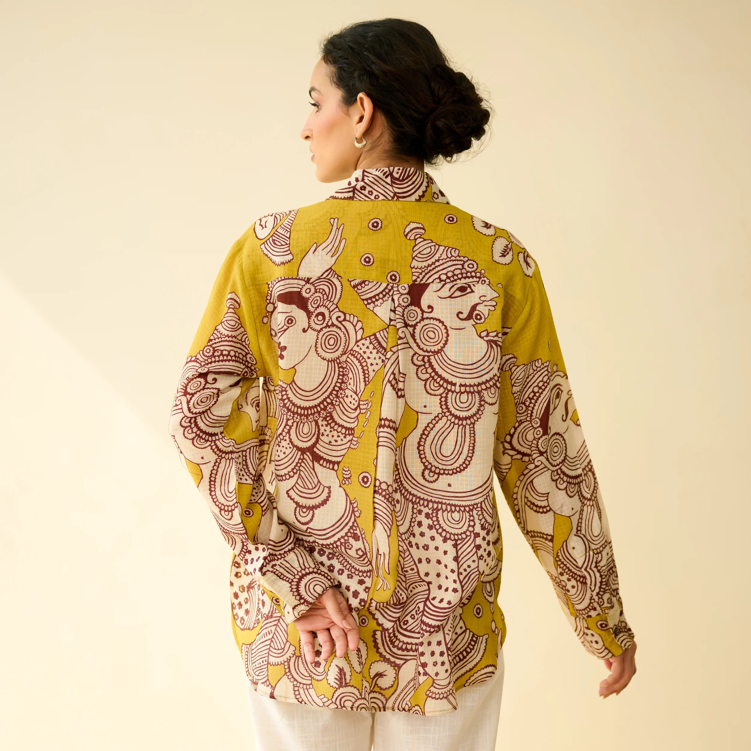 Raga Kota Doria Cotton Shirt - Yellow - Image 6