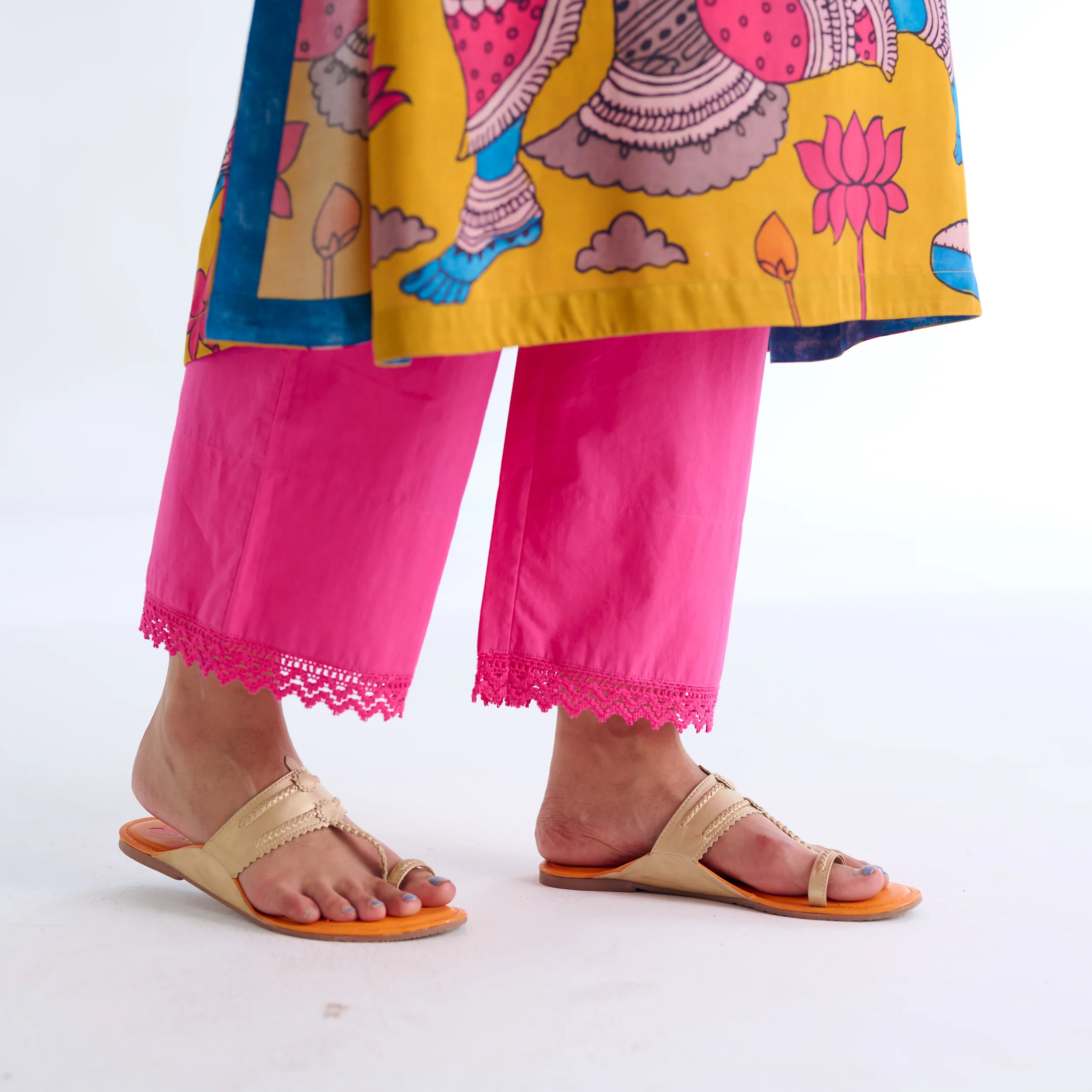 Rasika Modal Satin Kurta Set - Yellow - Image 4
