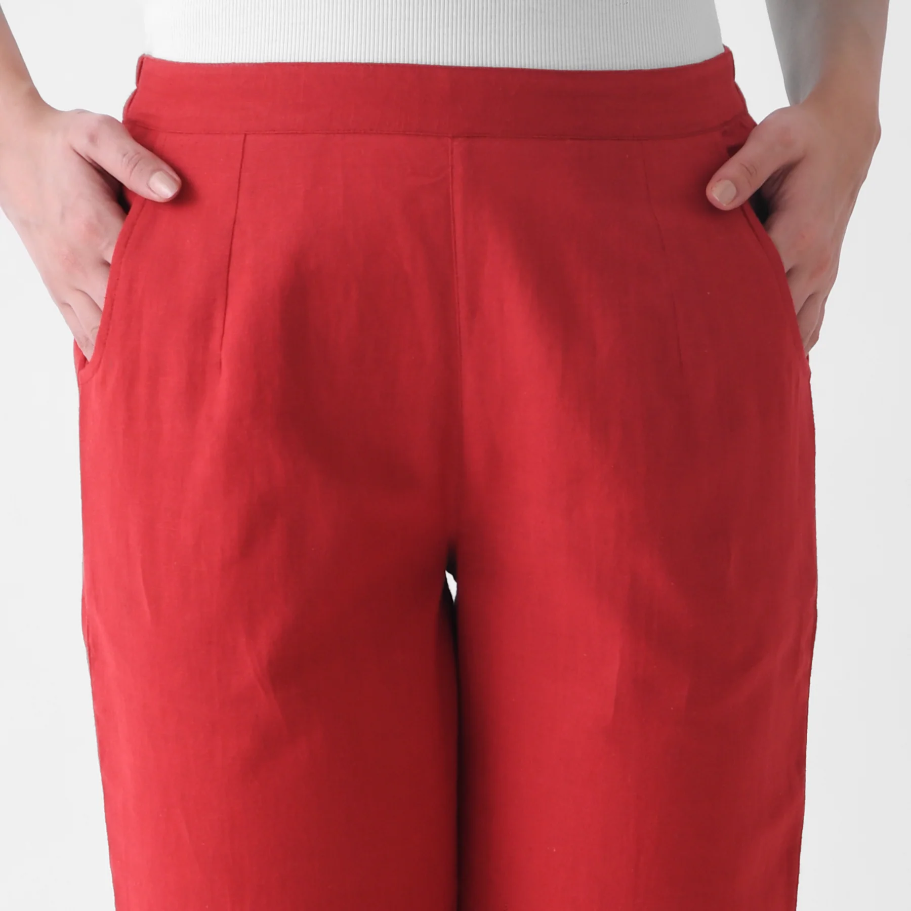 Red Cotton AMPM Pants - Image 4