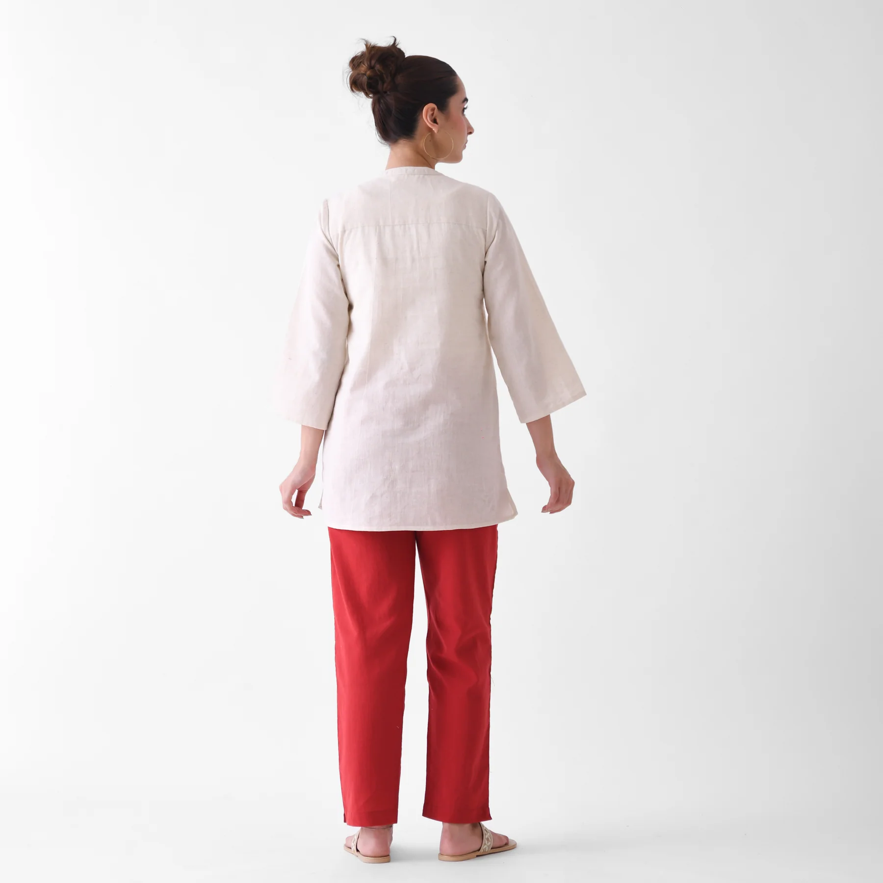 Red Cotton AMPM Pants - Image 9