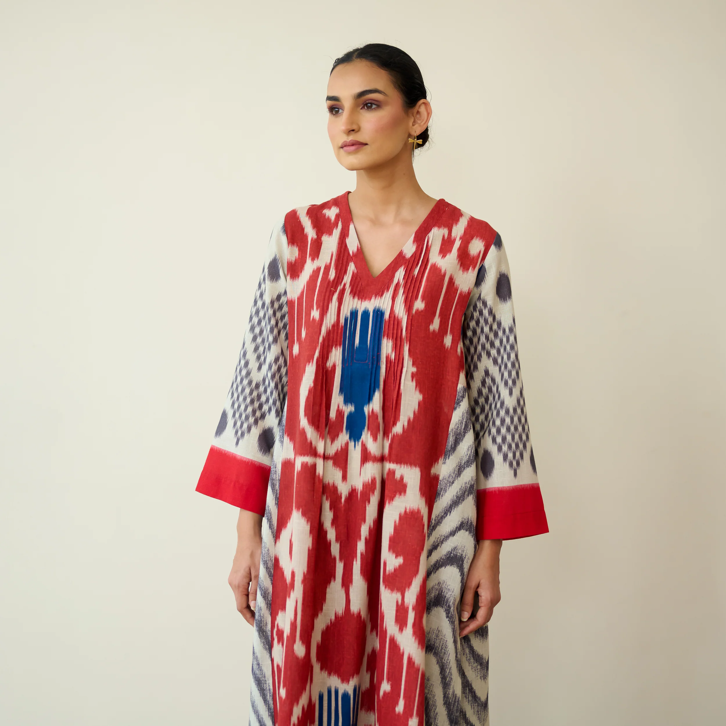 Rhythm Slub Cotton Kurta Set - Earthy Red - Image 6