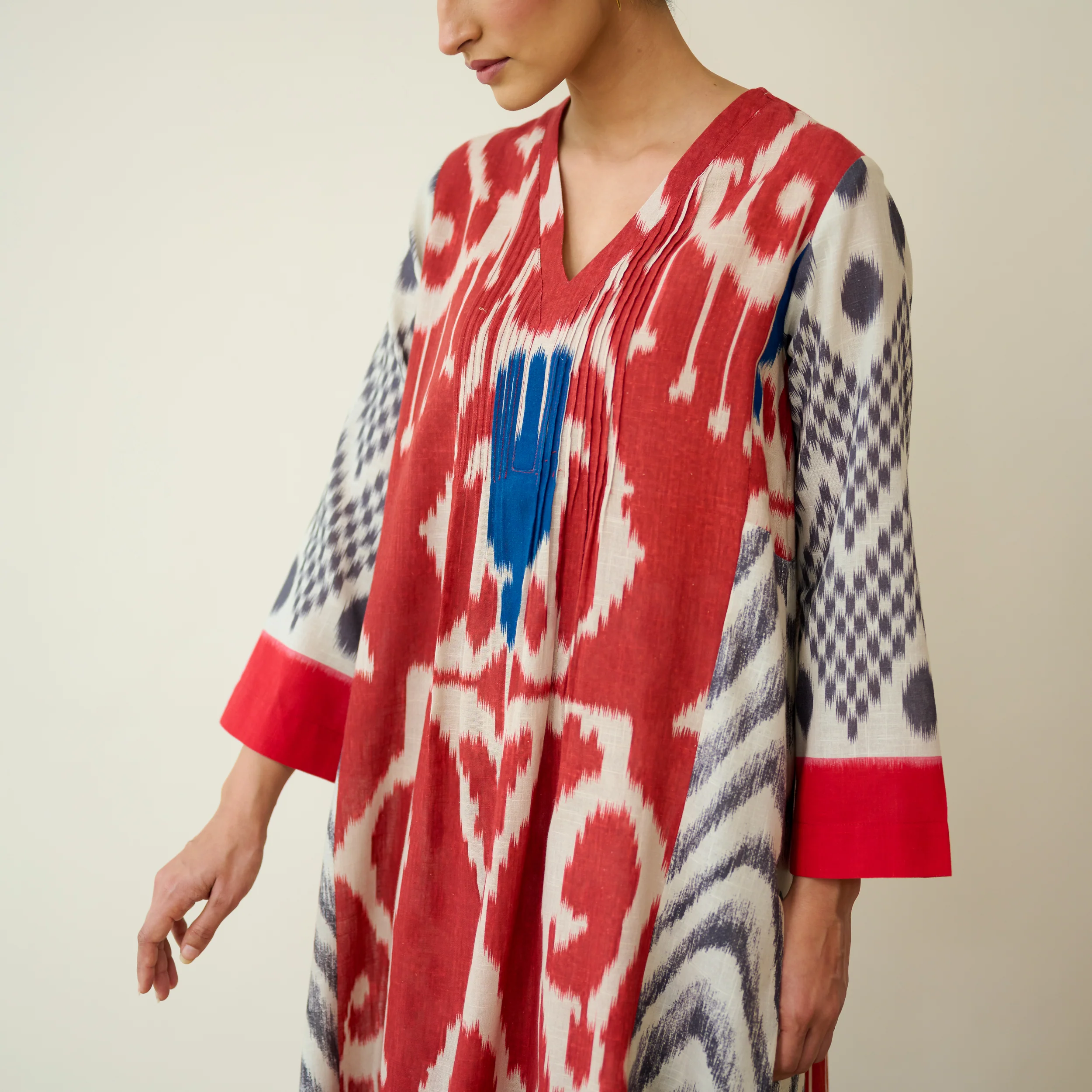 Rhythm Slub Cotton Kurta Set - Earthy Red - Image 9