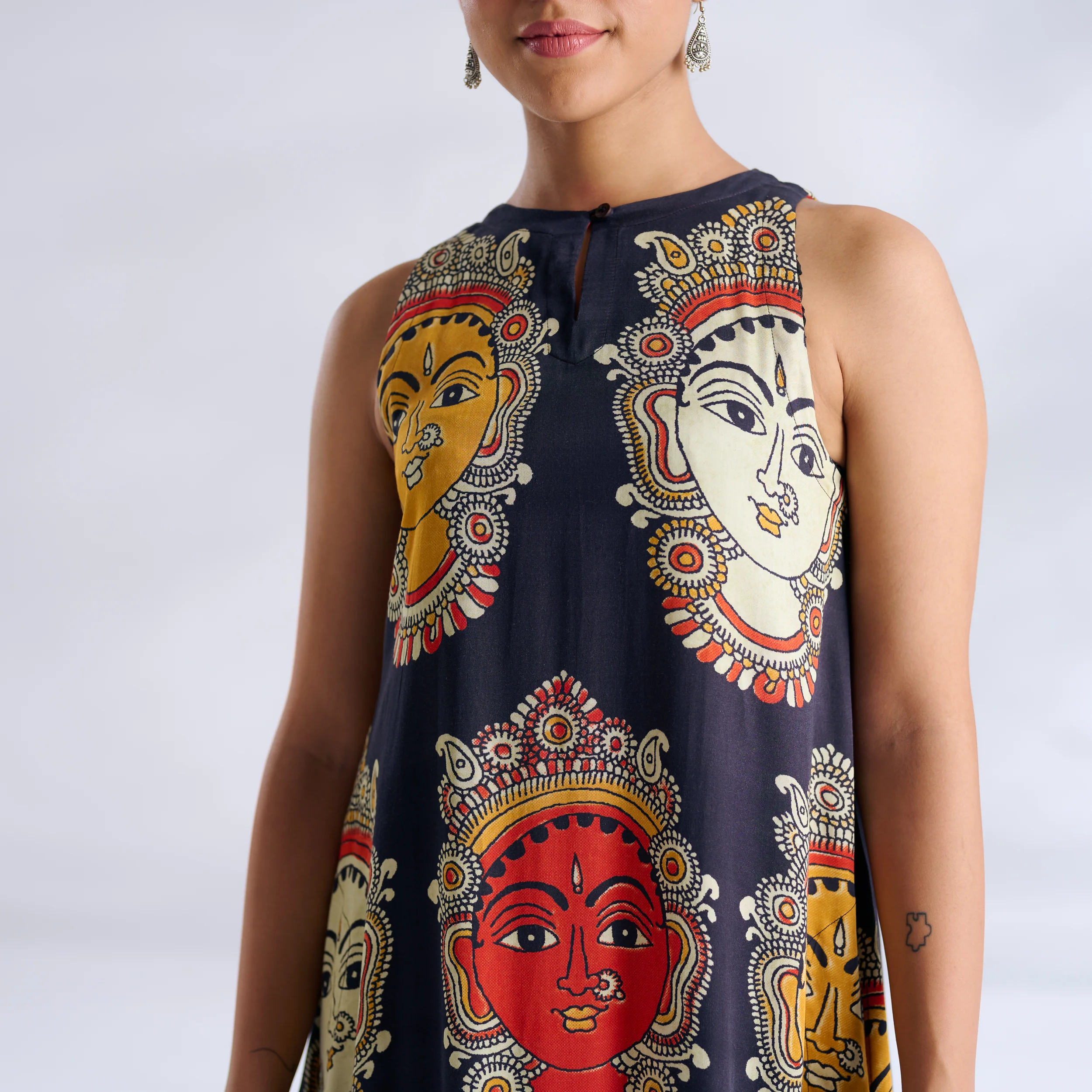Roopika Modal Satin Dress - Charcoal - Image 2