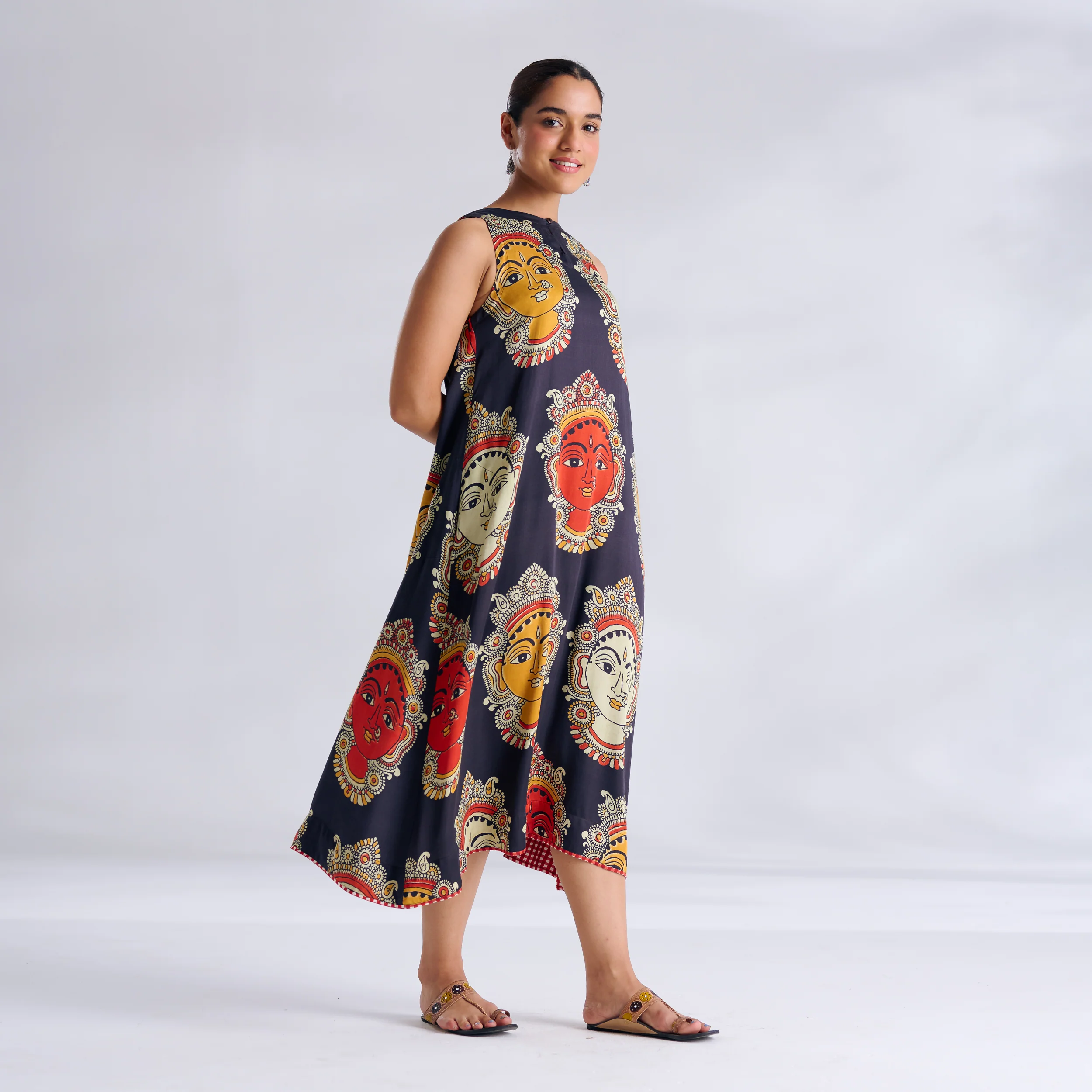 Roopika Modal Satin Dress - Charcoal - Image 6