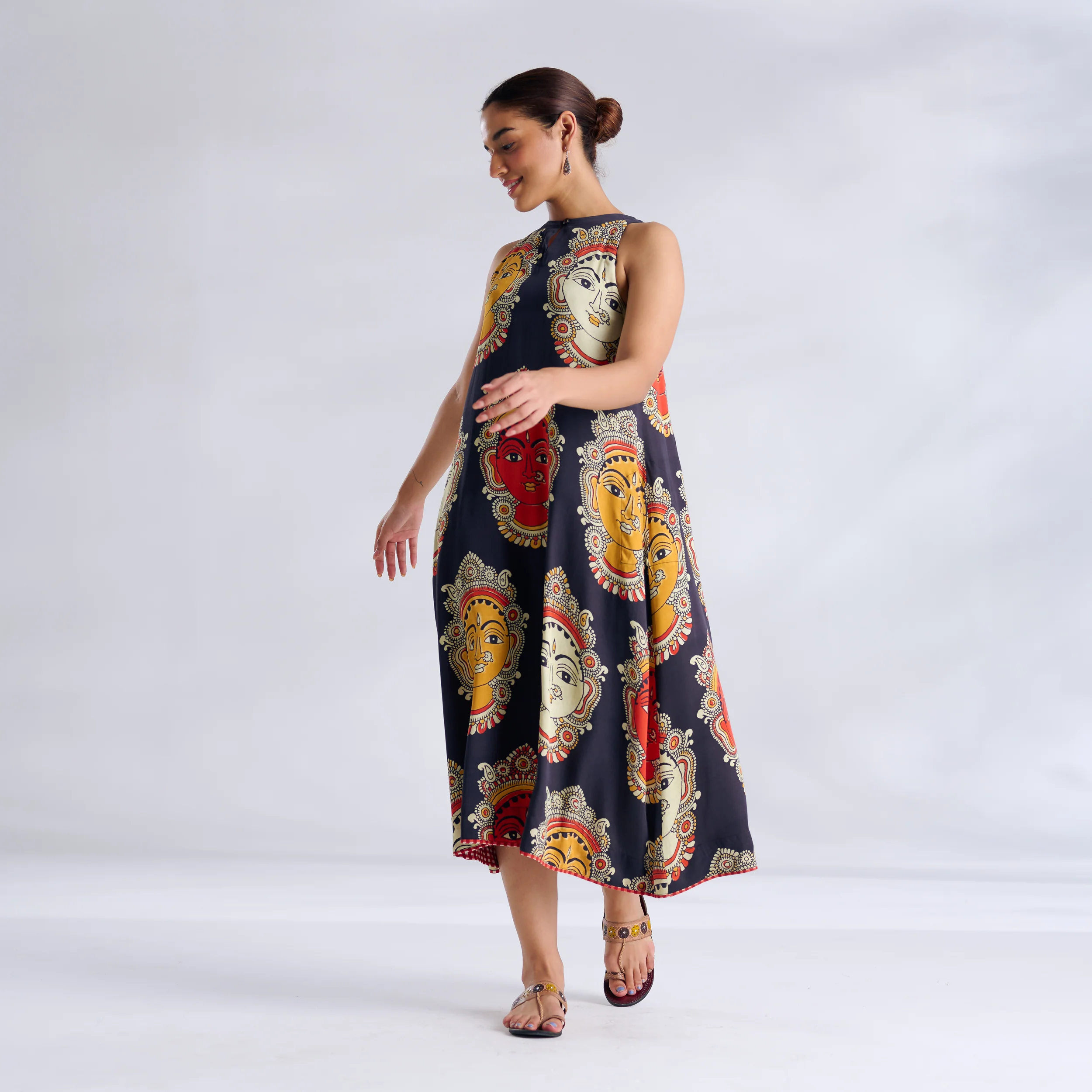 Roopika Modal Satin Dress - Charcoal - Image 8