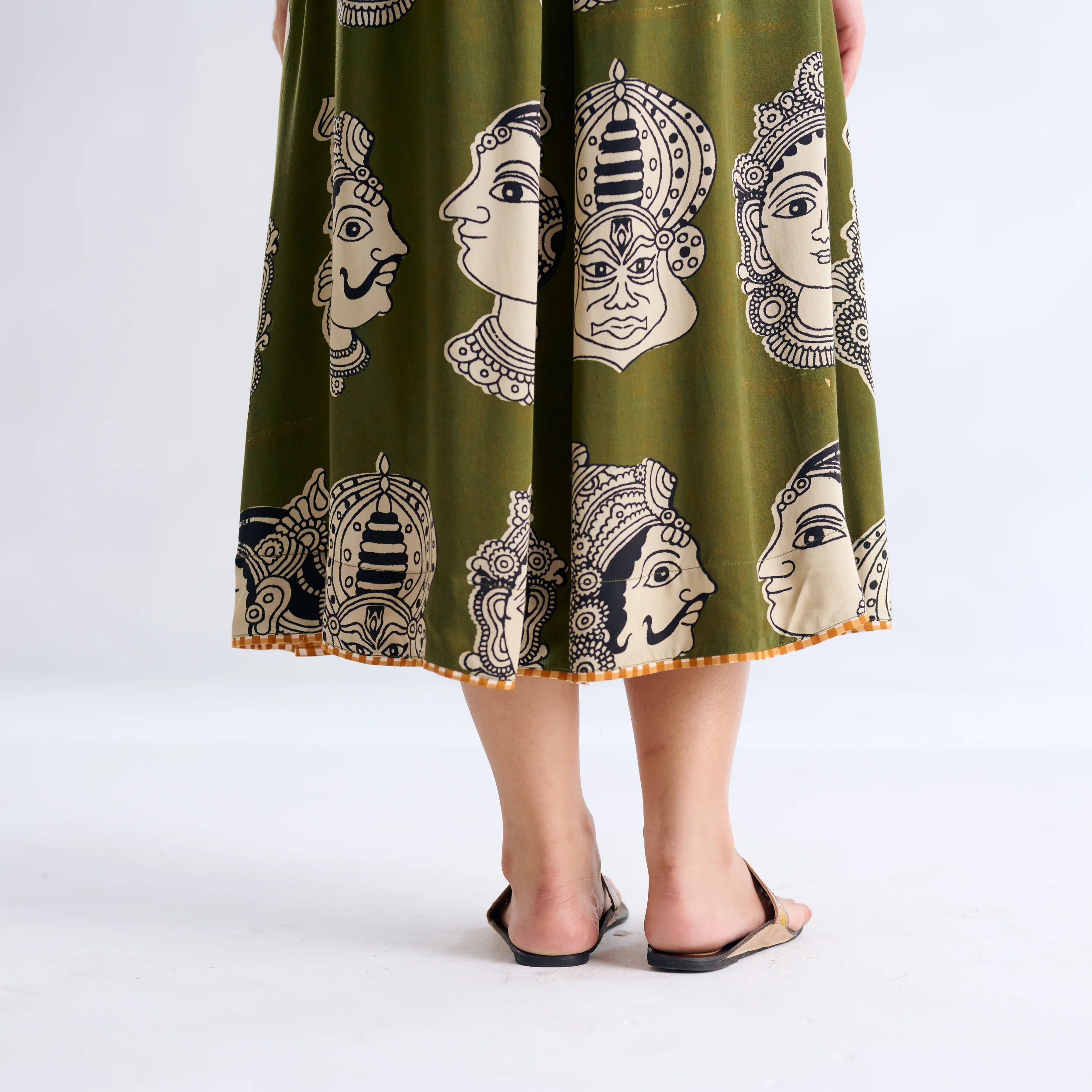 Roopika Modal Satin Dress - Henna Green - Image 3