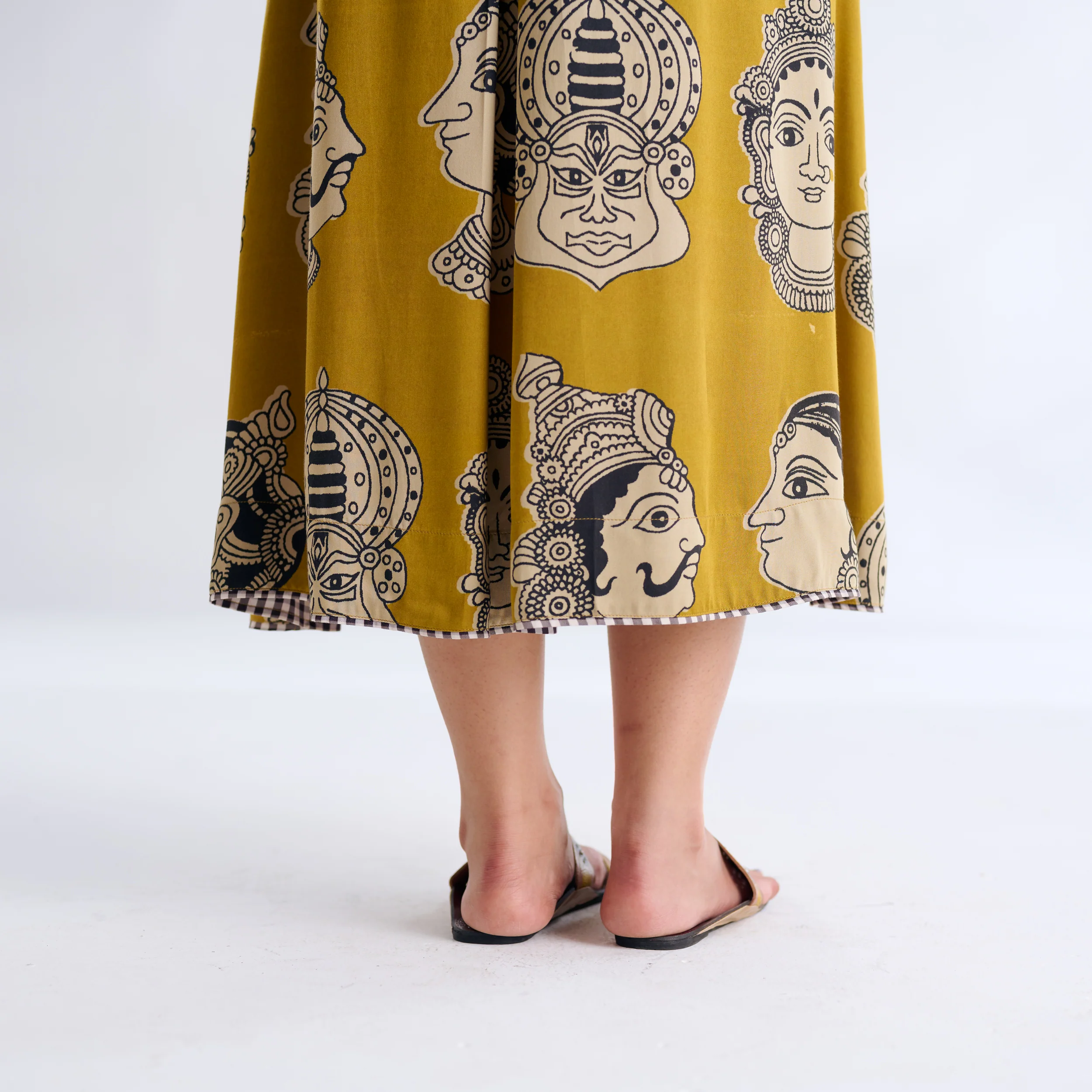 Roopika Modal Satin Dress - Ochre Yellow - Image 3