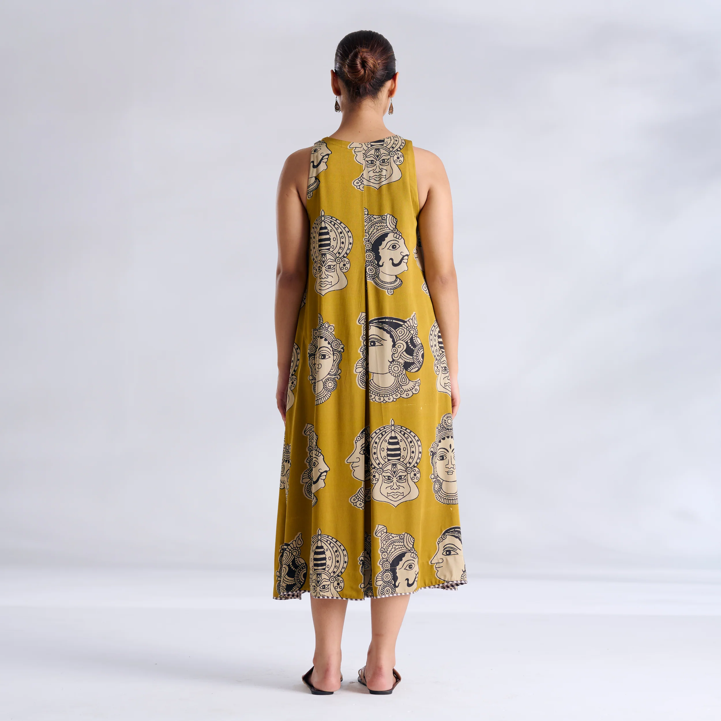 Roopika Modal Satin Dress - Ochre Yellow - Image 7