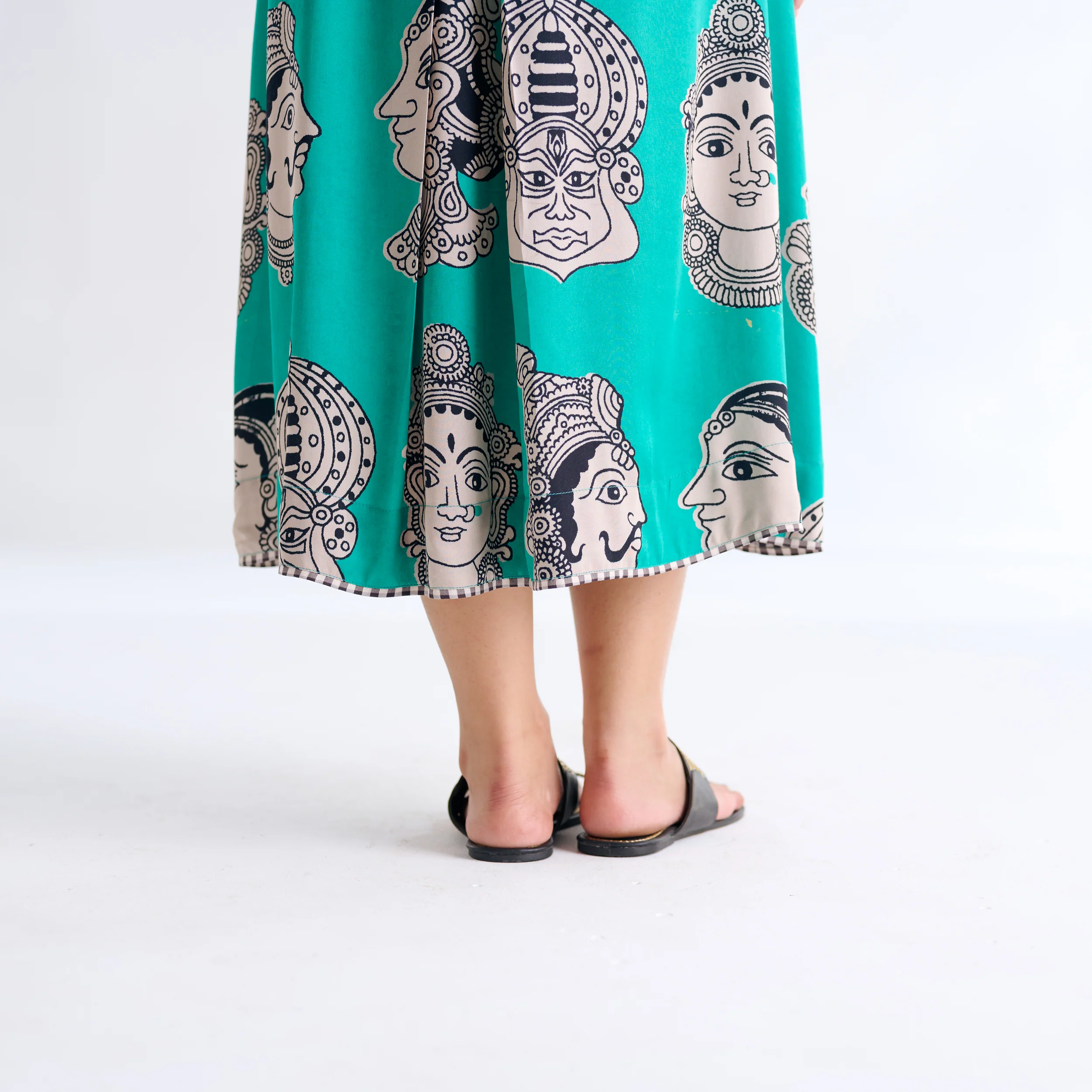 Roopika Modal Satin Dress - Turquoise - Image 4