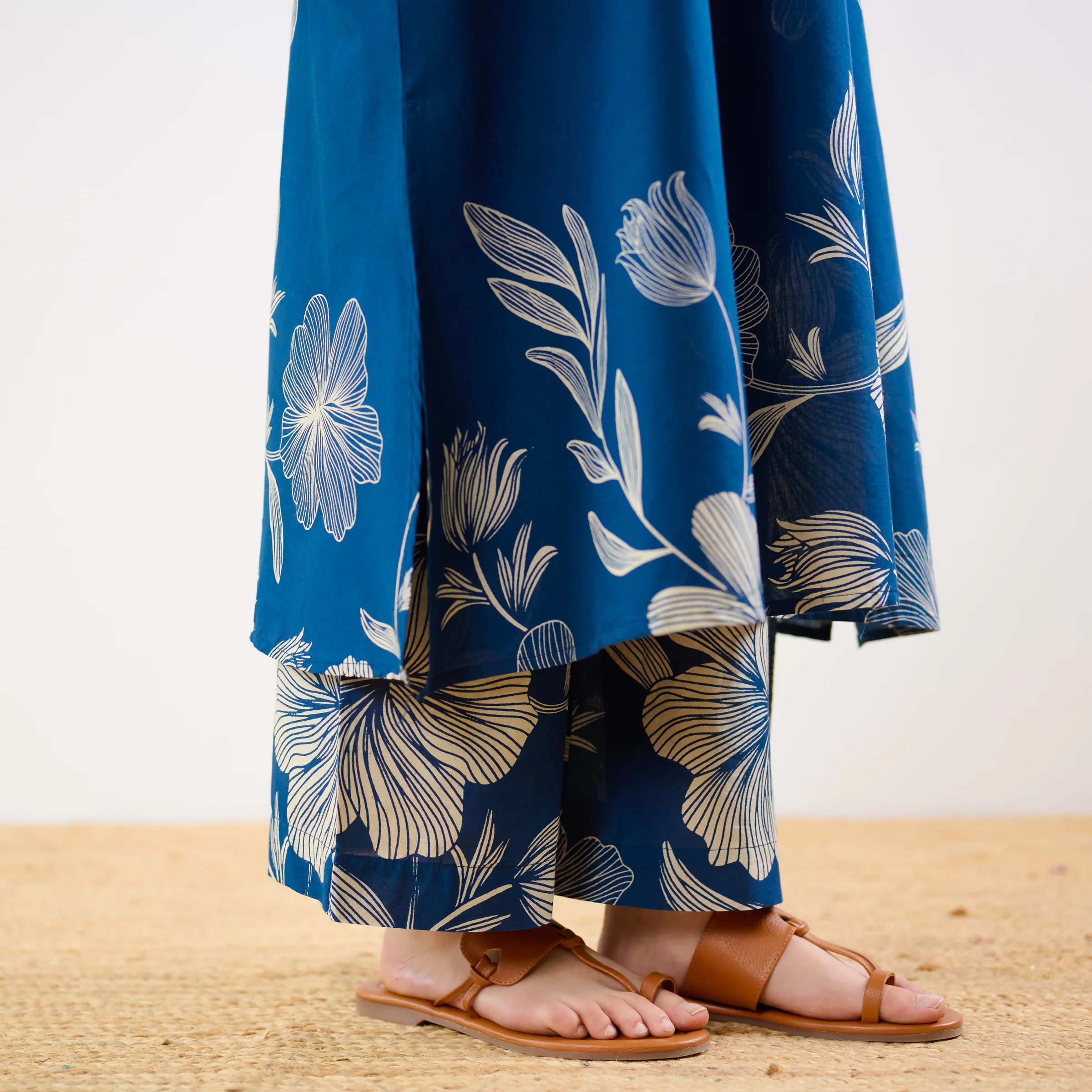 Rosa A-line Cotton Co-ord Set - Indigo - Image 3