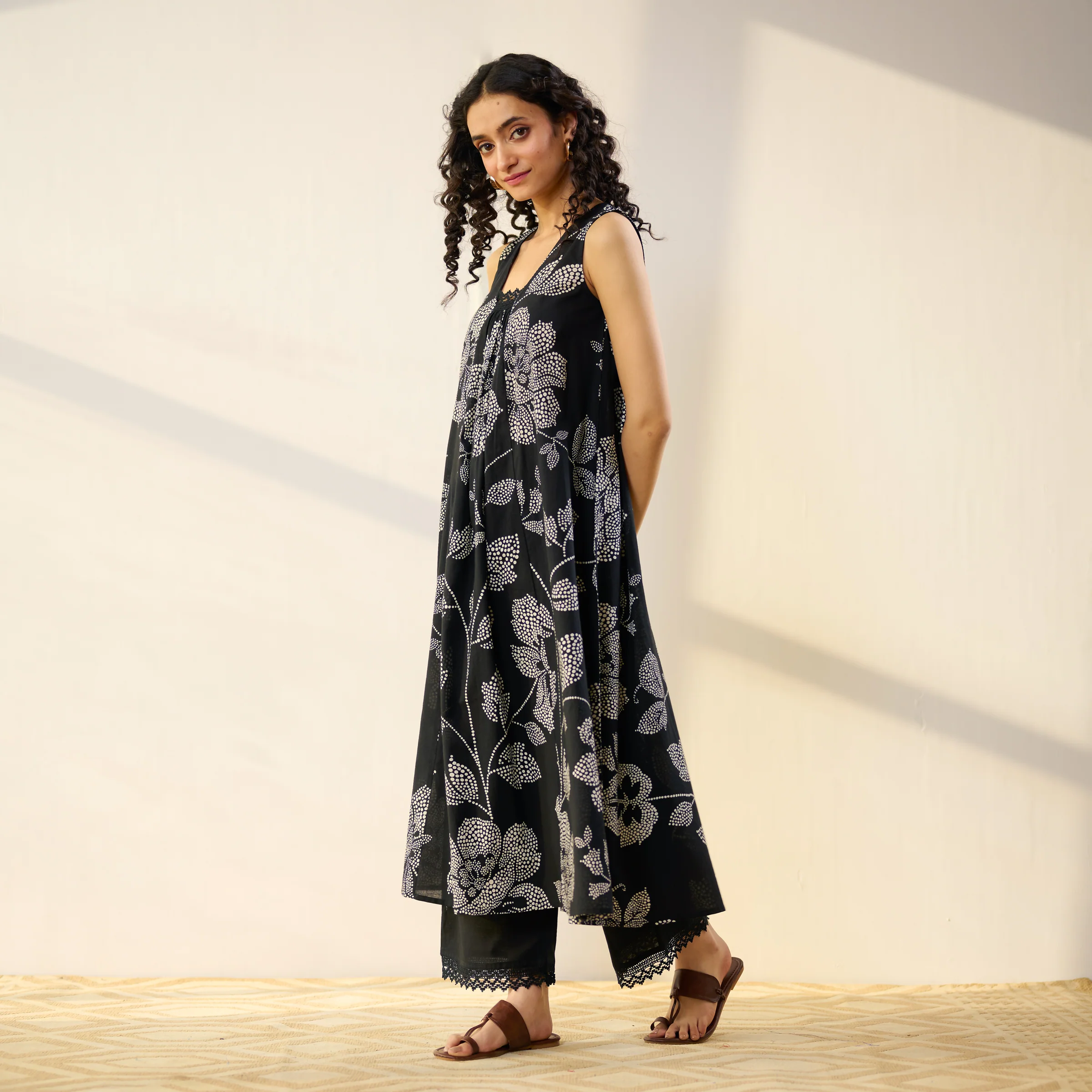 Rosewood Cotton Kurta Set - Black - Image 7