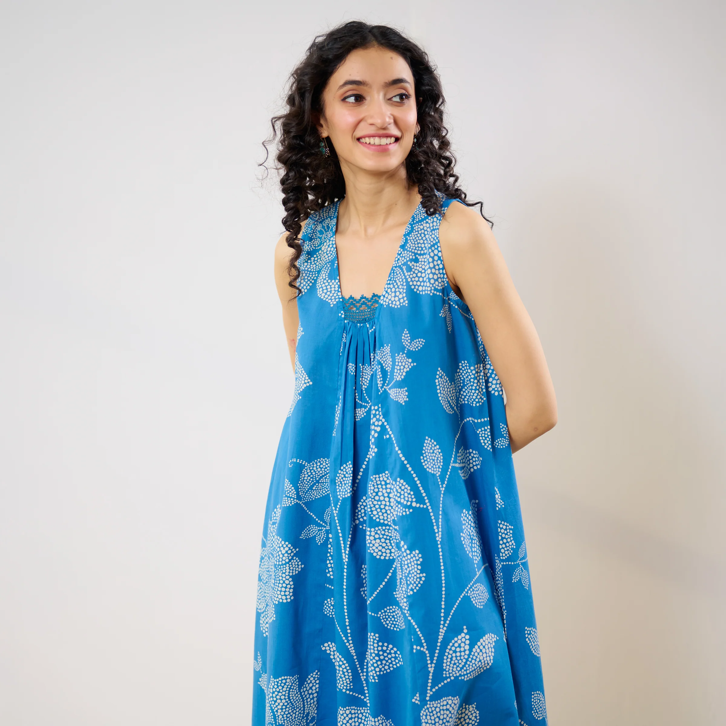Rosewood Cotton Kurta Set - Electric Blue - Image 6