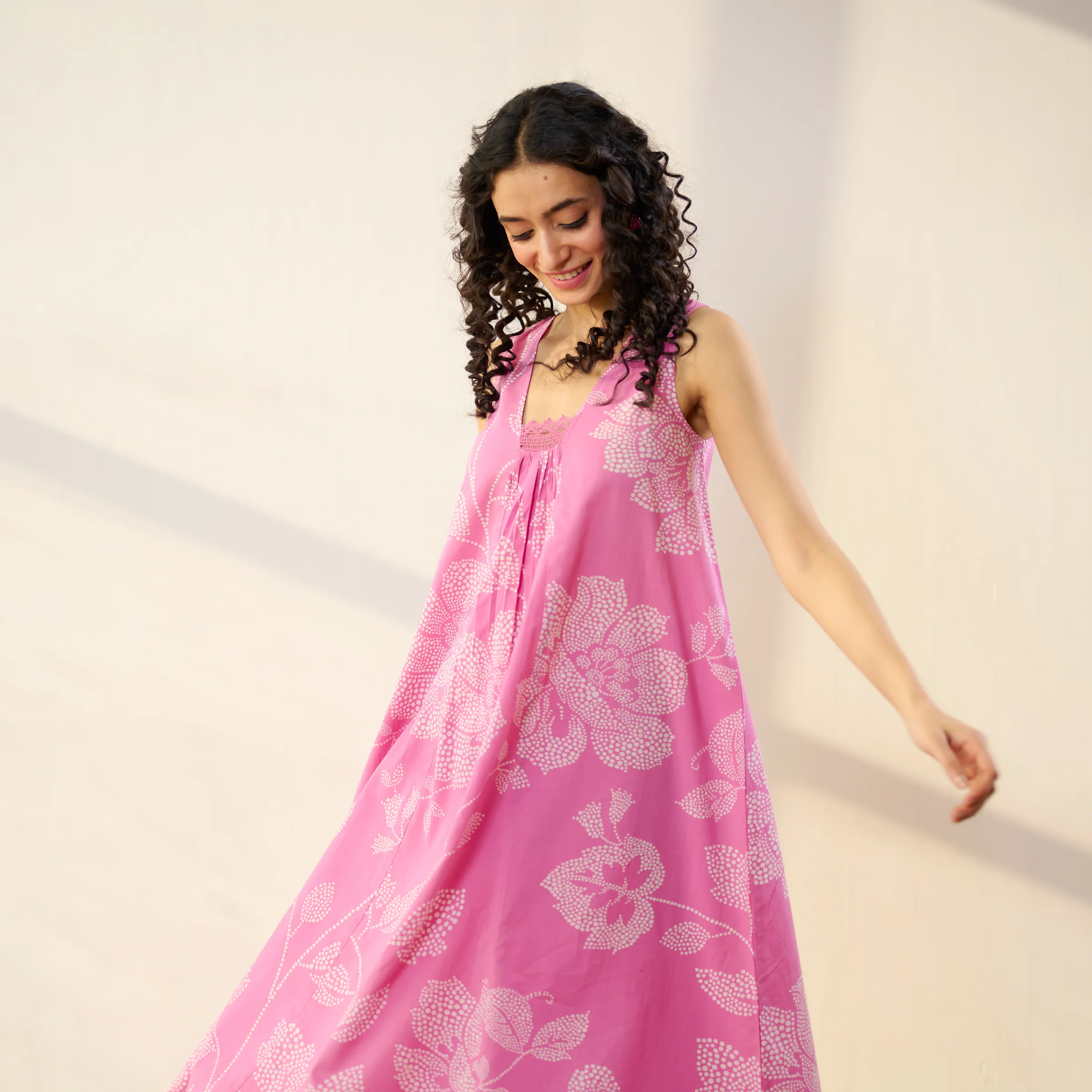 Rosewood Cotton Kurta Set - Pink - Image 3