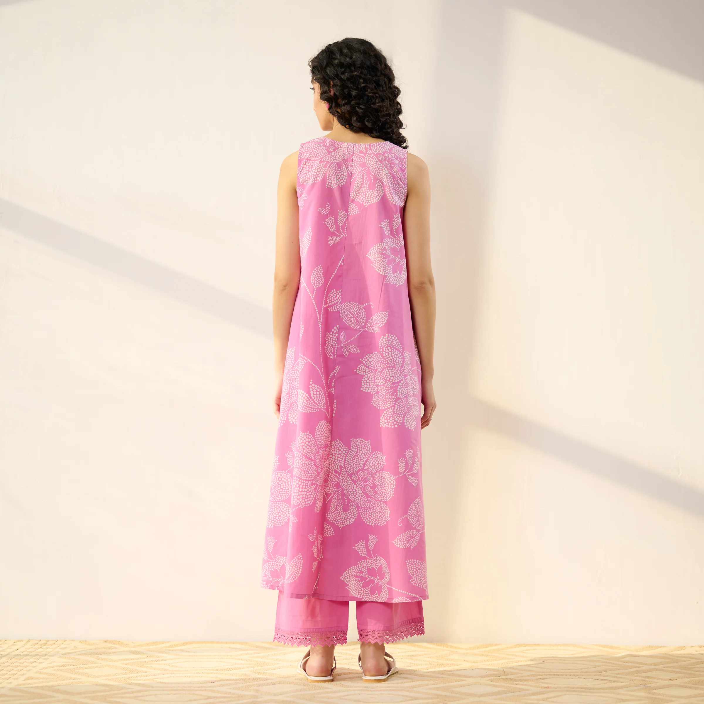 Rosewood Cotton Kurta Set - Pink - Image 6