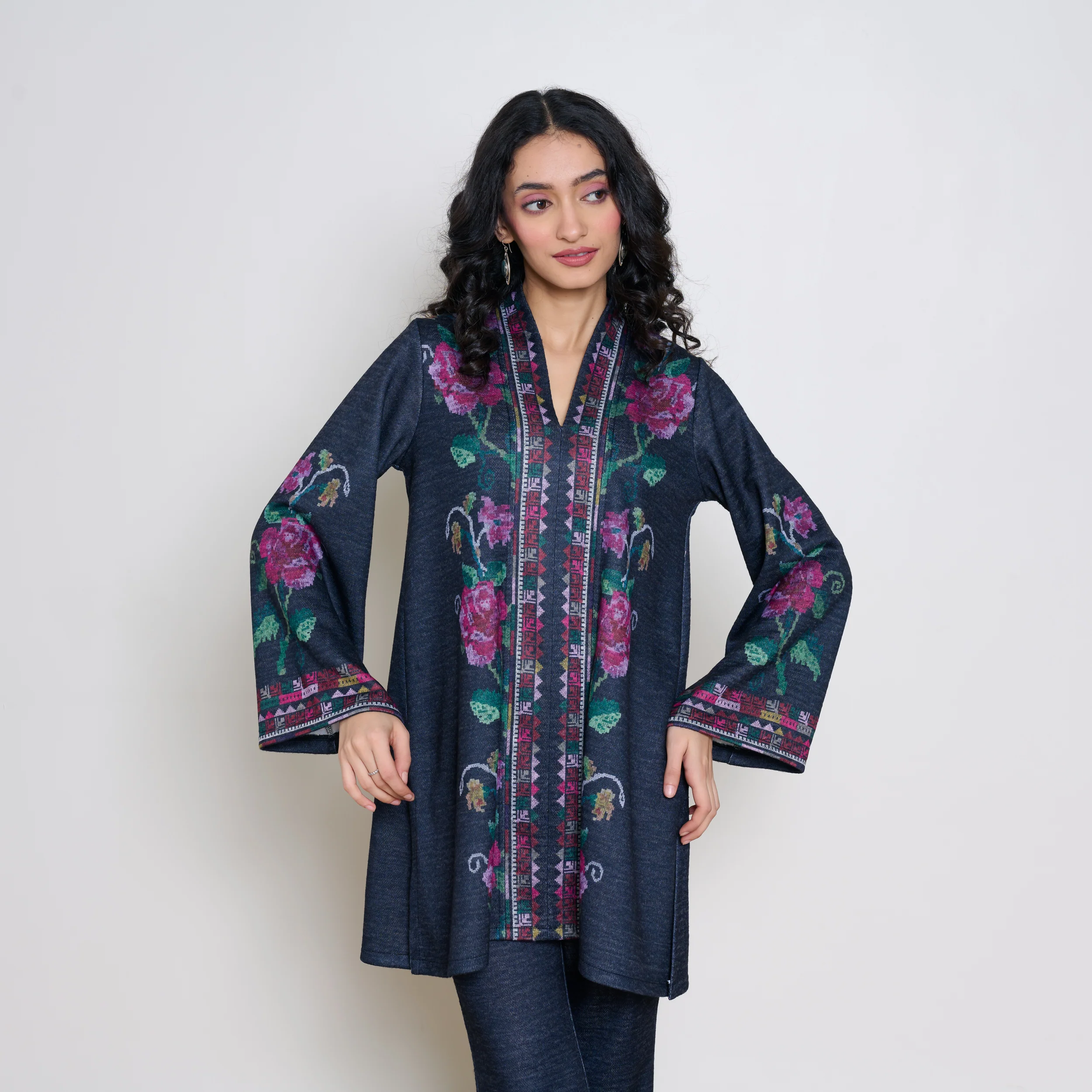 Rosy Woollen Coord Set - Black - Image 10