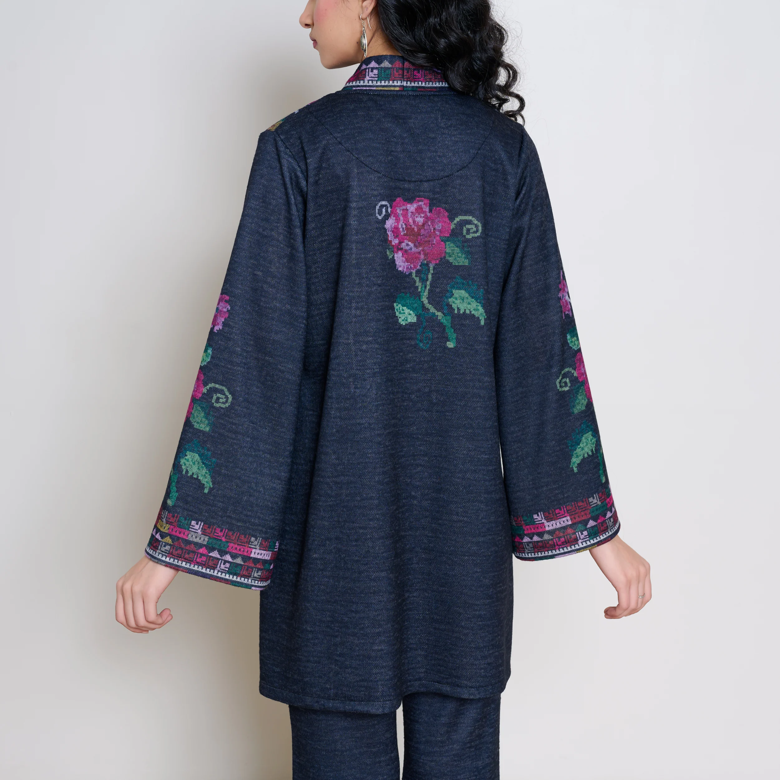 Rosy Woollen Coord Set - Black - Image 3