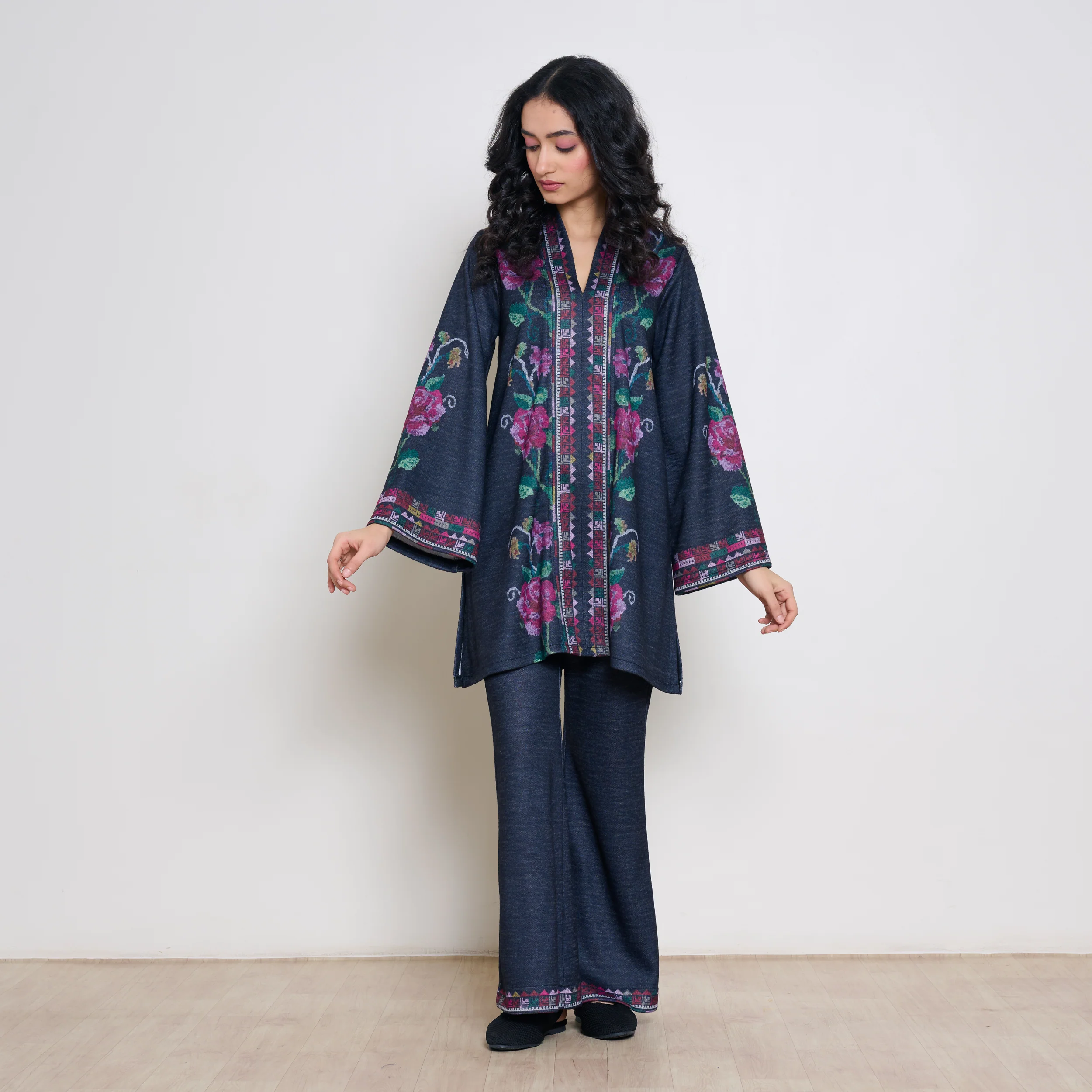 Rosy Woollen Coord Set - Black - Image 4