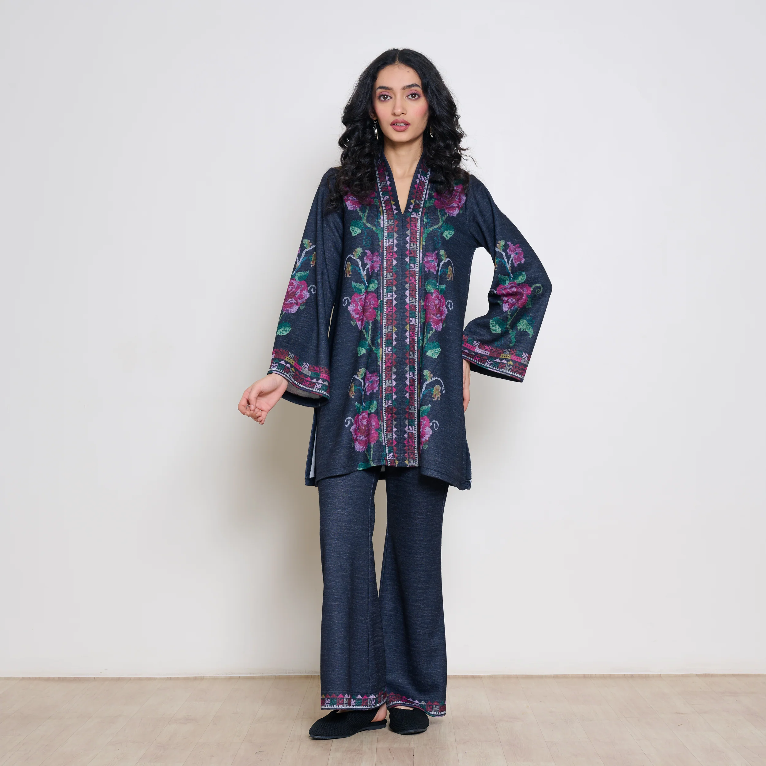 Rosy Woollen Coord Set - Black - Image 9