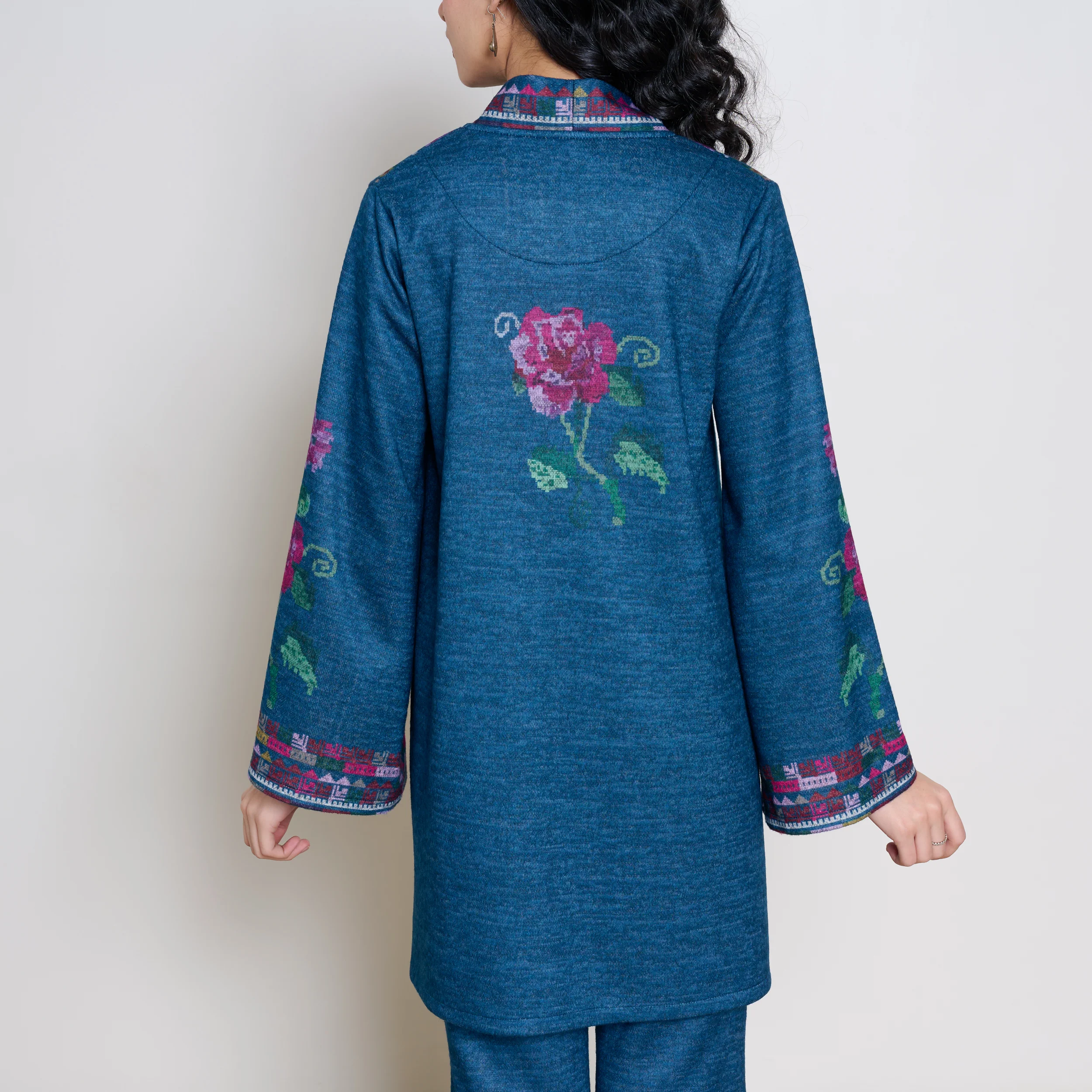 Rosy Woollen Coord Set - Transformative Teal - Image 3