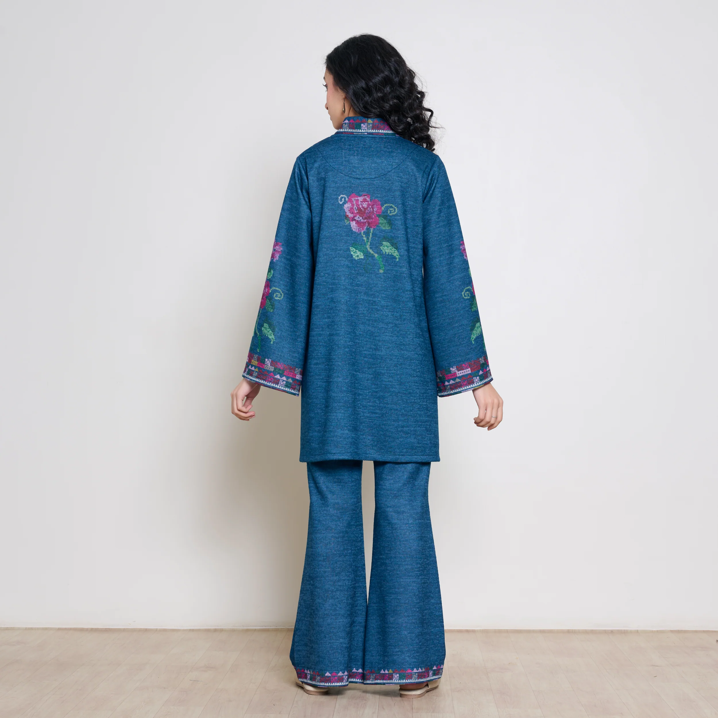 Rosy Woollen Coord Set - Transformative Teal - Image 7