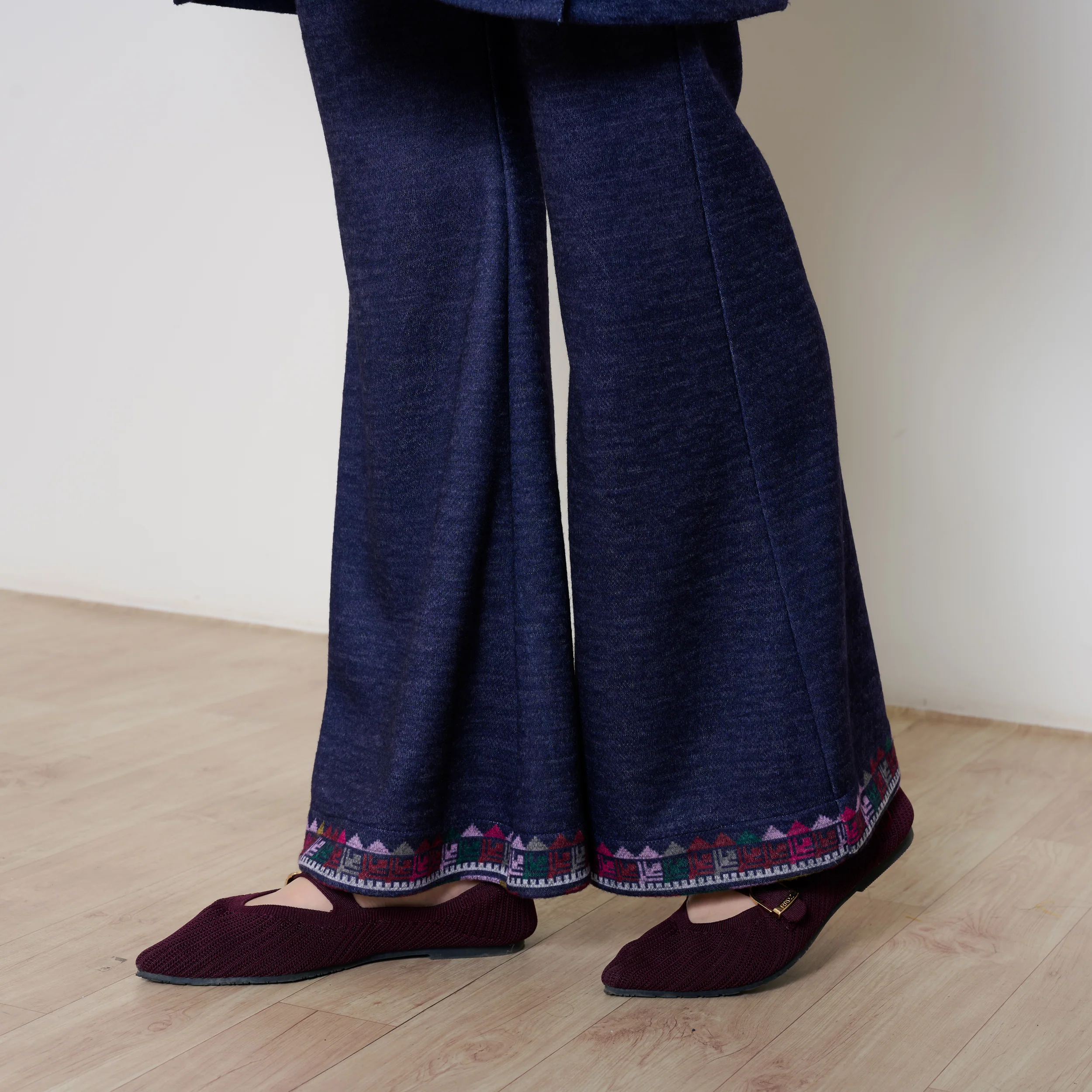 Rosy Woollen Coord Set - Violet - Image 6