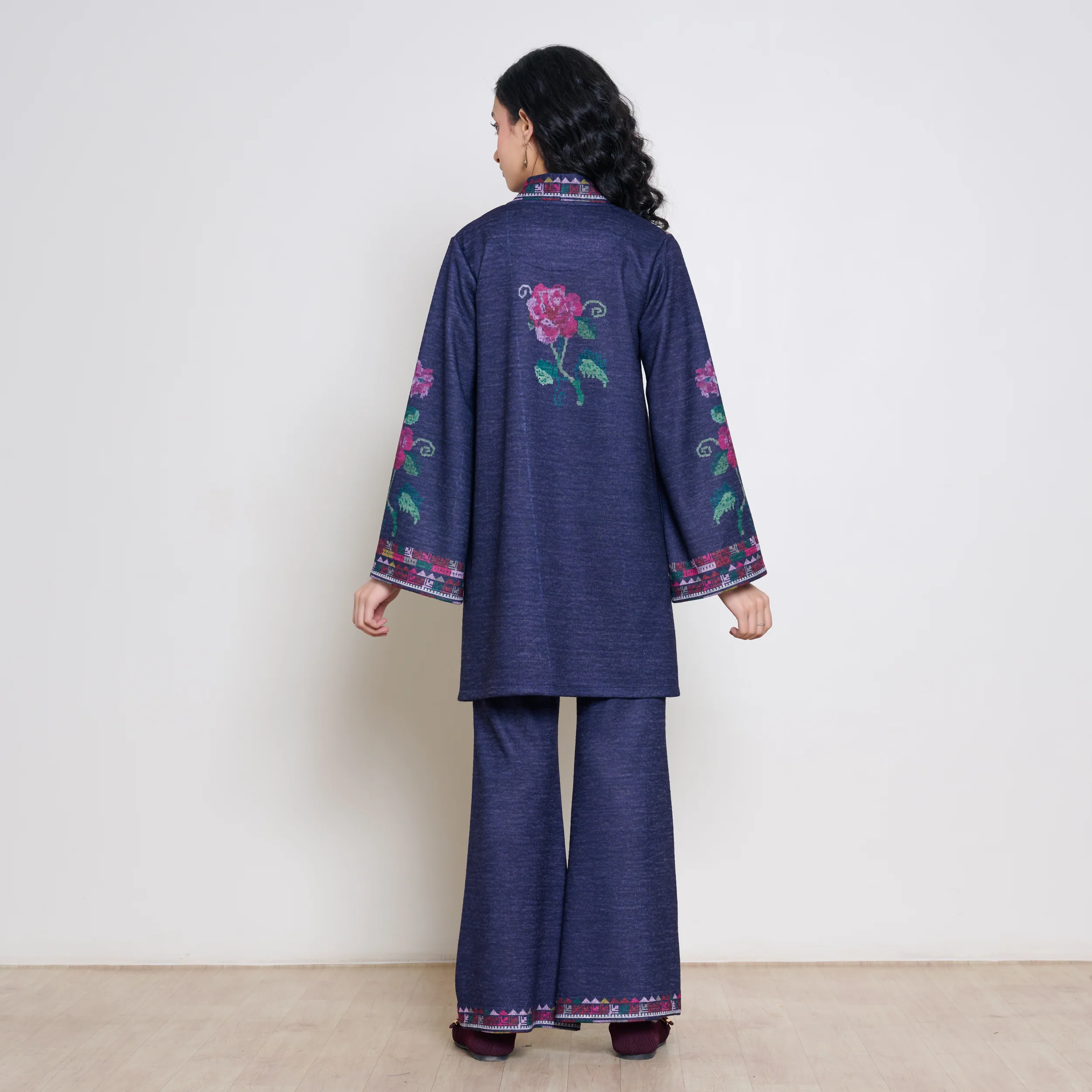 Rosy Woollen Coord Set - Violet - Image 7