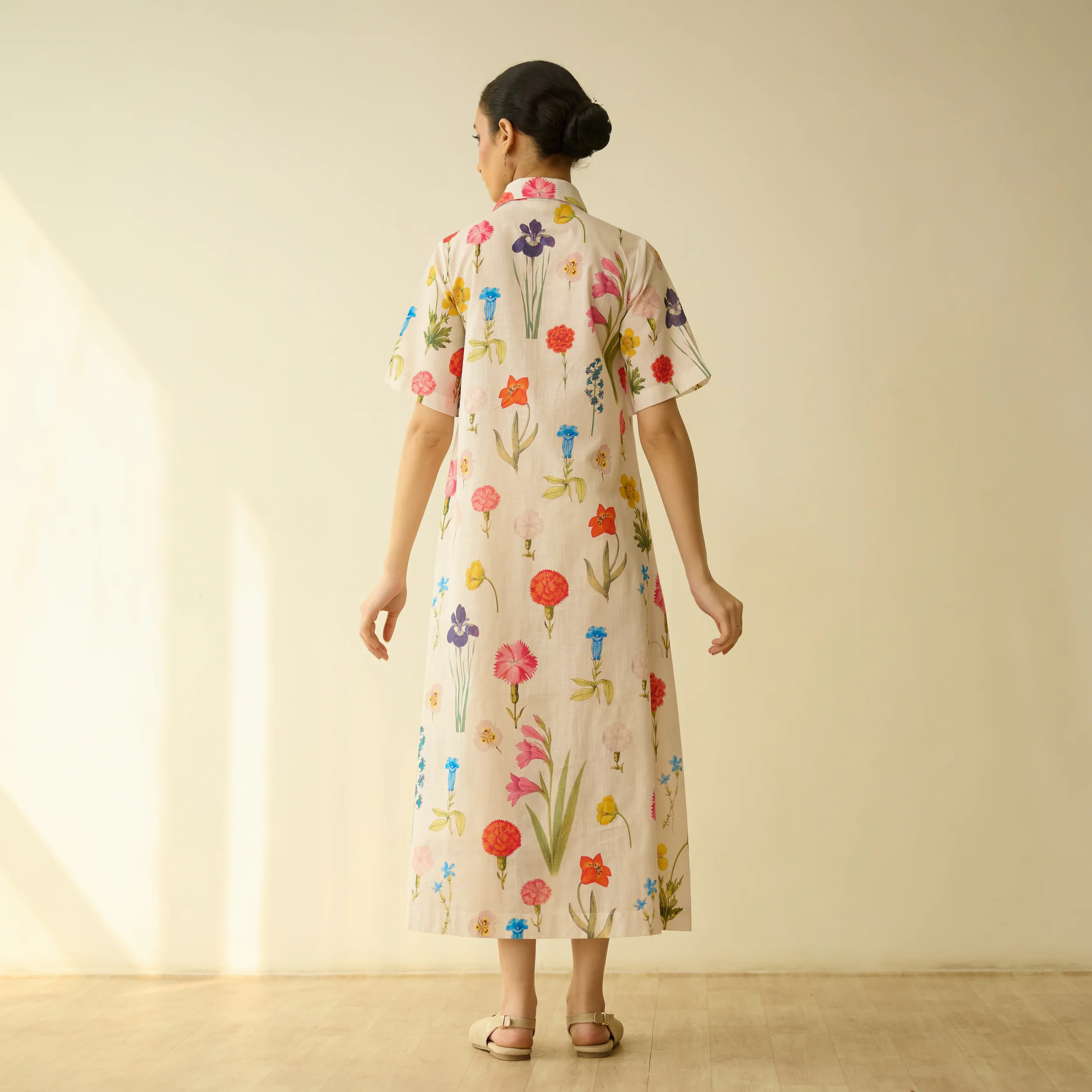 Ruby Slub Cotton Day Dress - Off White - Image 4