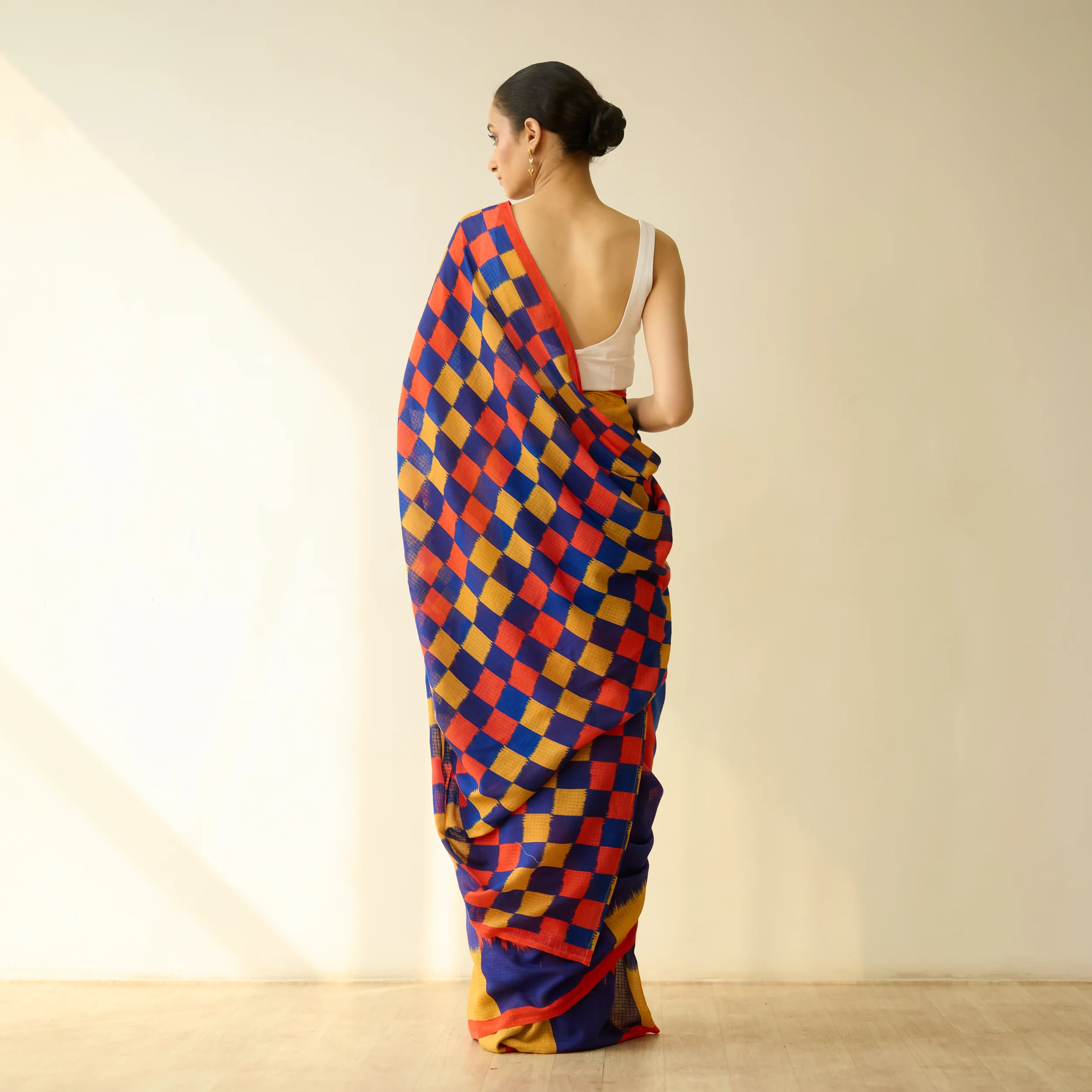 Shabana Retro Prestitched Kota Doria Saree - Multicolour - Image 4