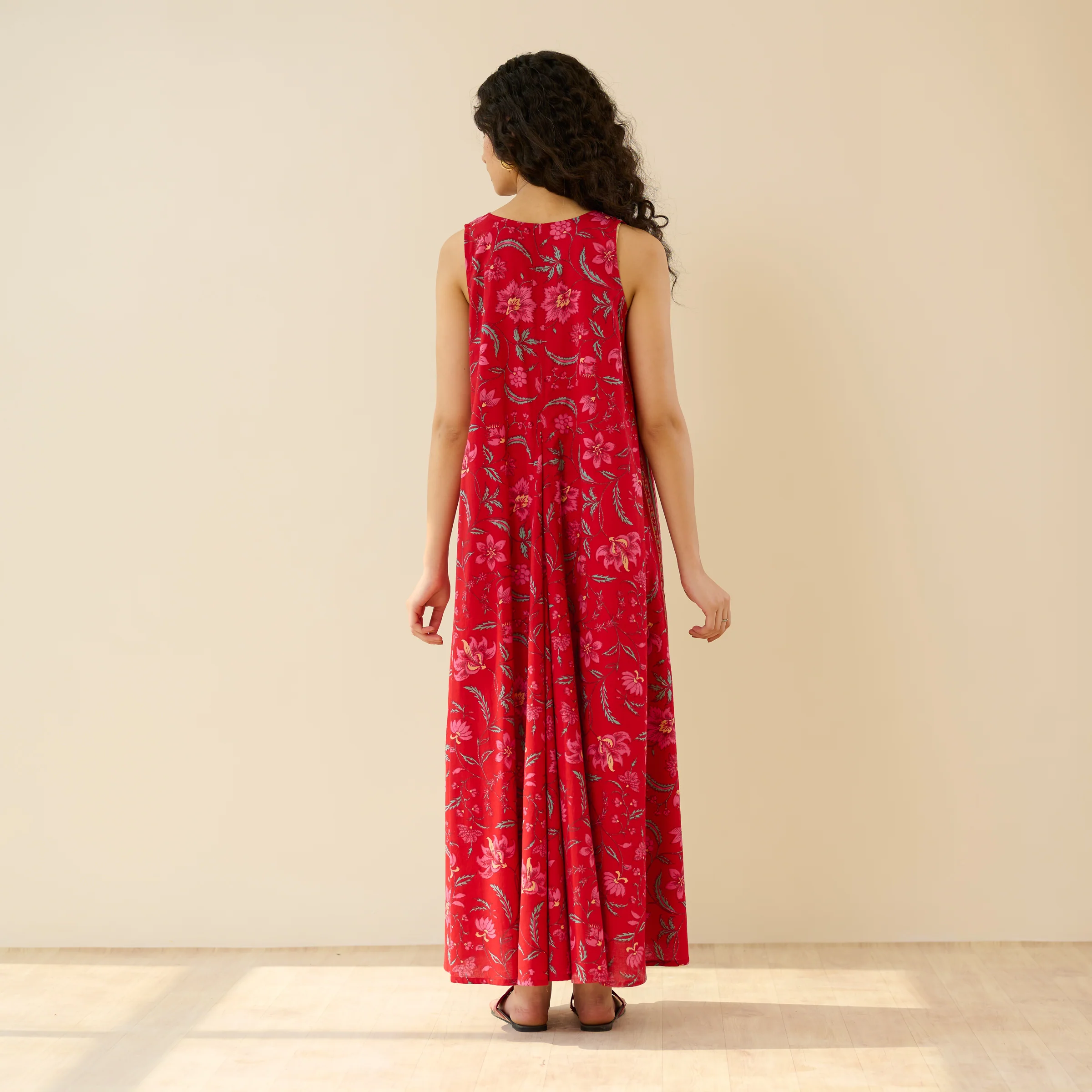 Sara Sanganeri Cotton Maxi Dress - Red - Image 7