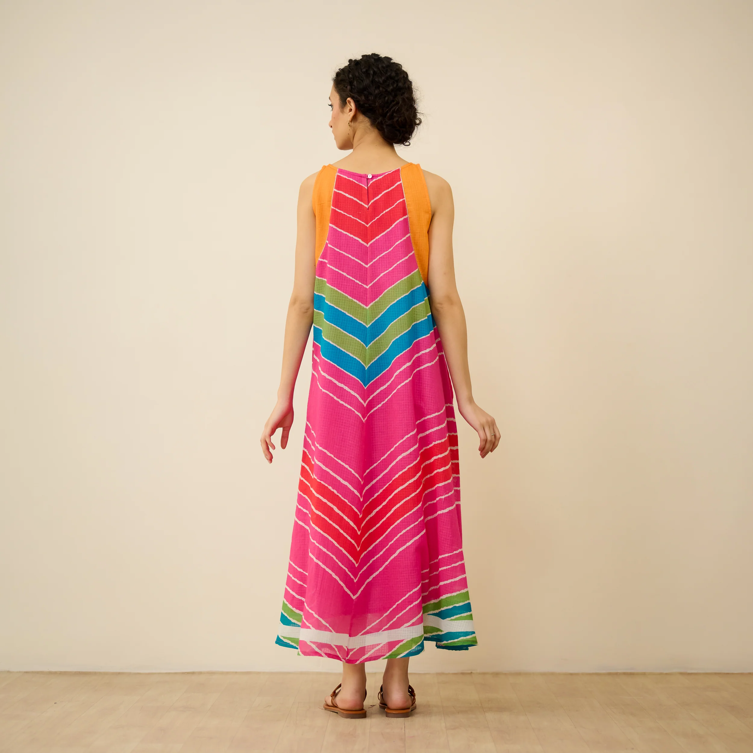 Sawan Leheriya Kota Doria Cotton Dress - Multicolour - Image 7