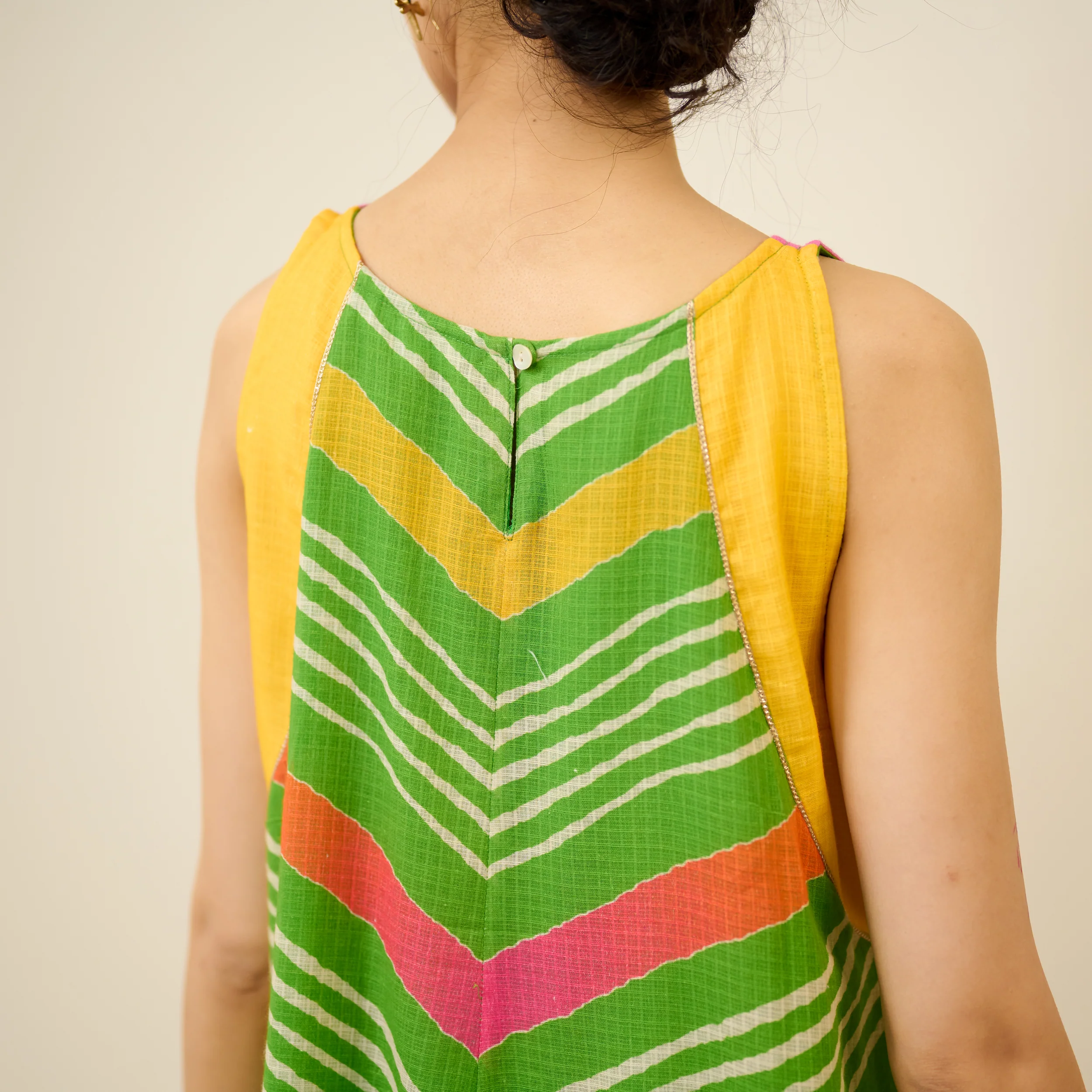 Sawan Leheriya Kota Doria Cotton Dress - Multicolour - Image 3